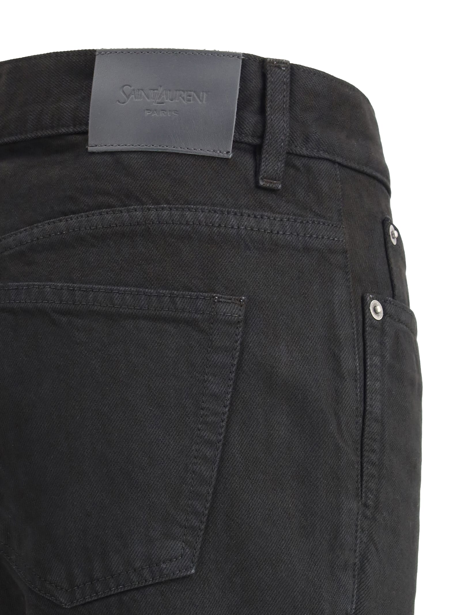 Saint Laurent Nico Jeans In Berlin Denim In Black