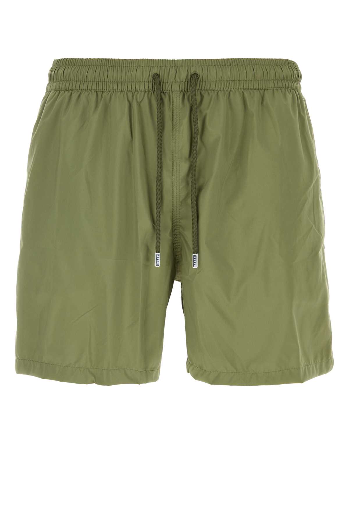 Army Green Polyester Swimming Shorts