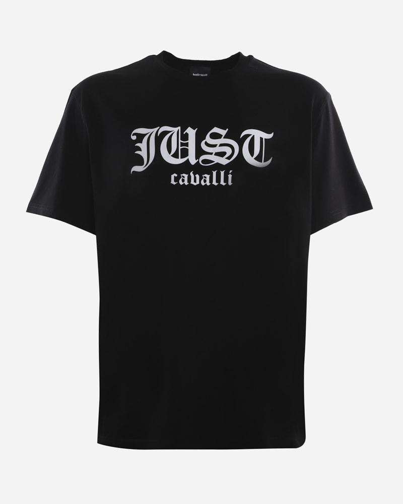 Just Cavalli Cotton T-shirt With Contrasting Logo Print