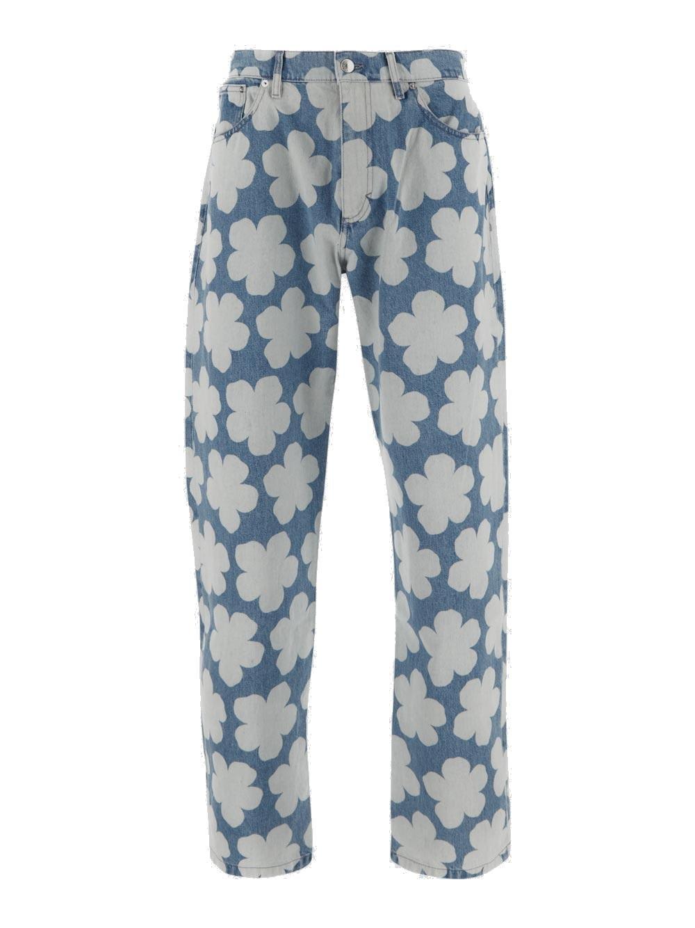 Kenzo Mid-rise Floral Printed Jeans