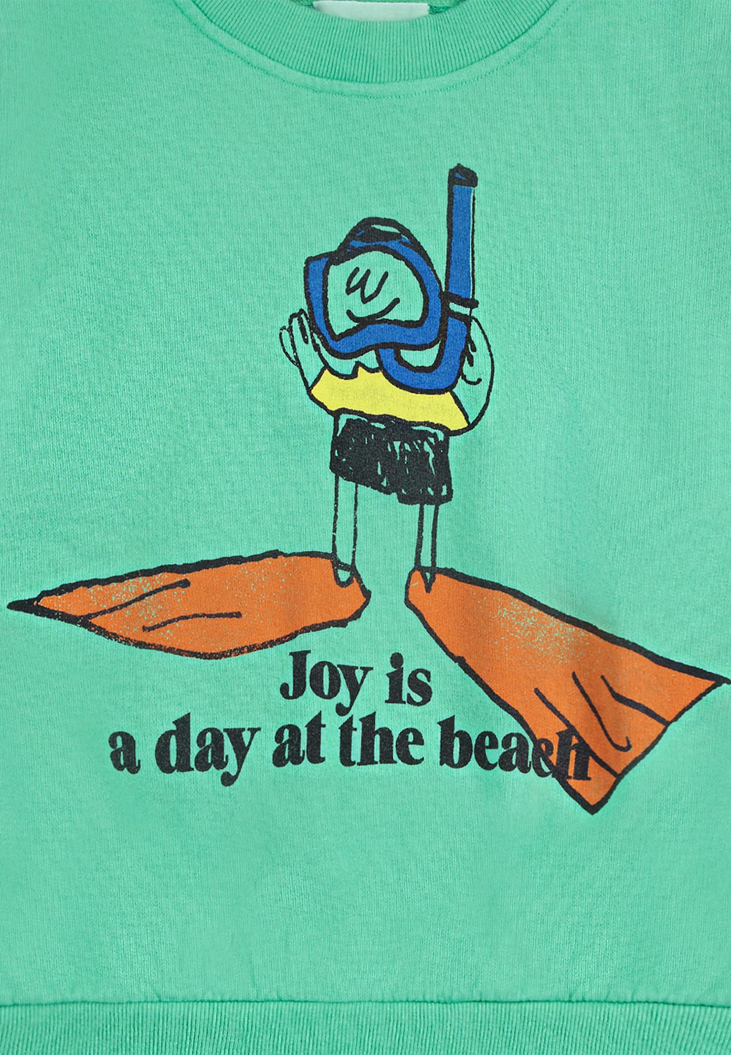 Bobo Choses Green Sweatshirt For Kids With Diver Print In Green