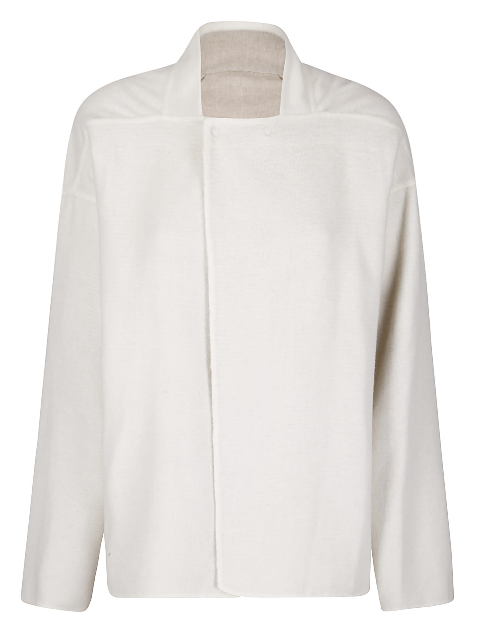 Rick Owens Lightweight Camel Hair Jacket With Squared Collar In Neutral