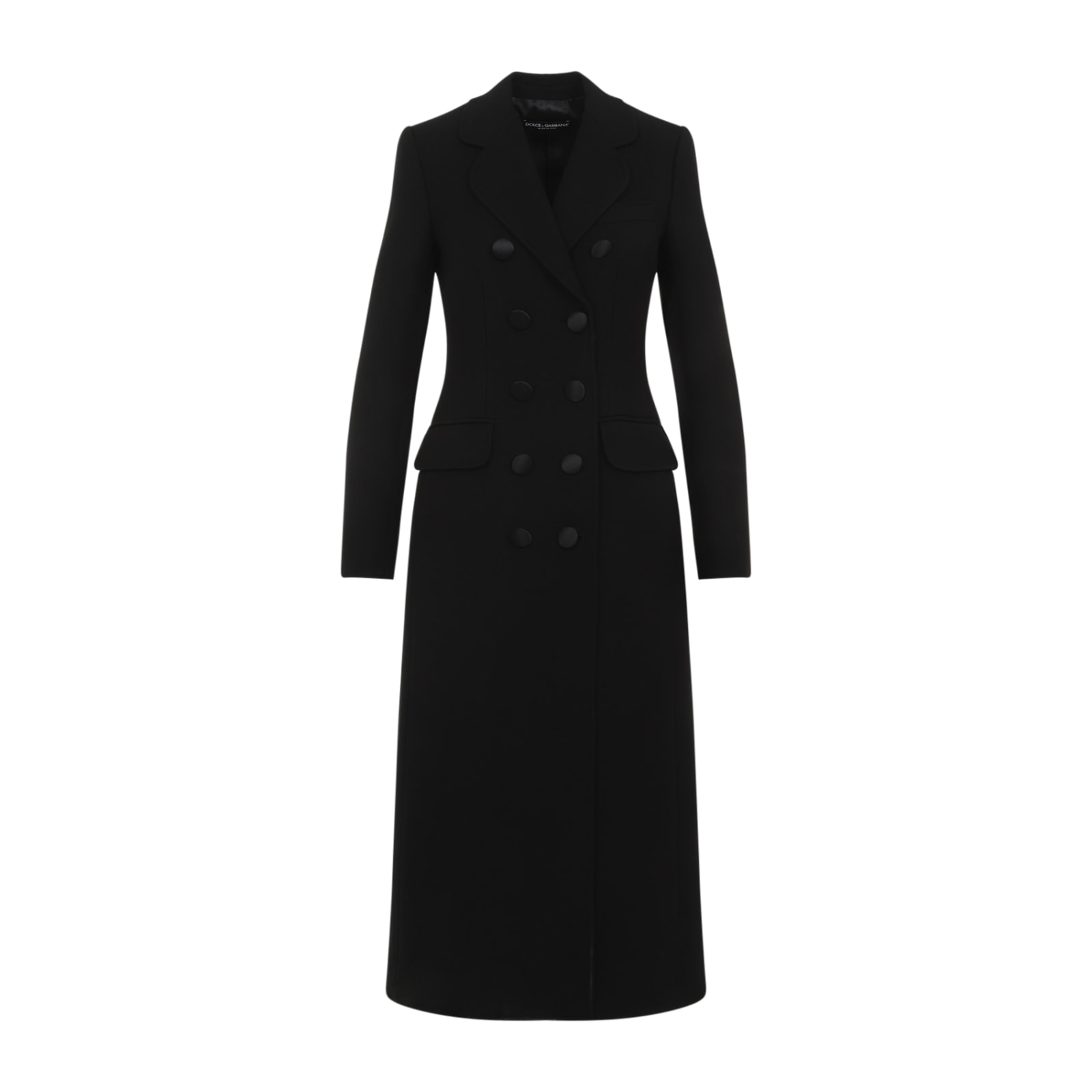 Shop Dolce & Gabbana Virgin Wool Coat In Nero