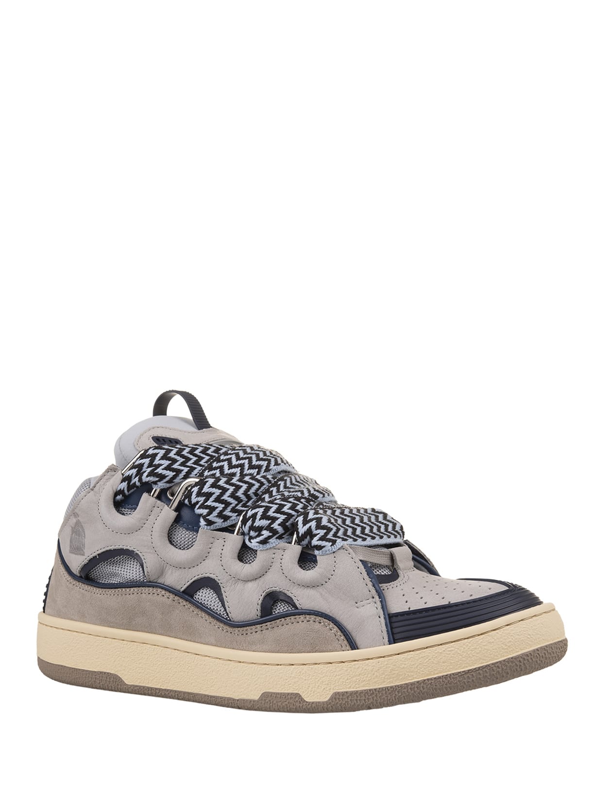 Shop Lanvin Curb Sneakers In Grey Leather