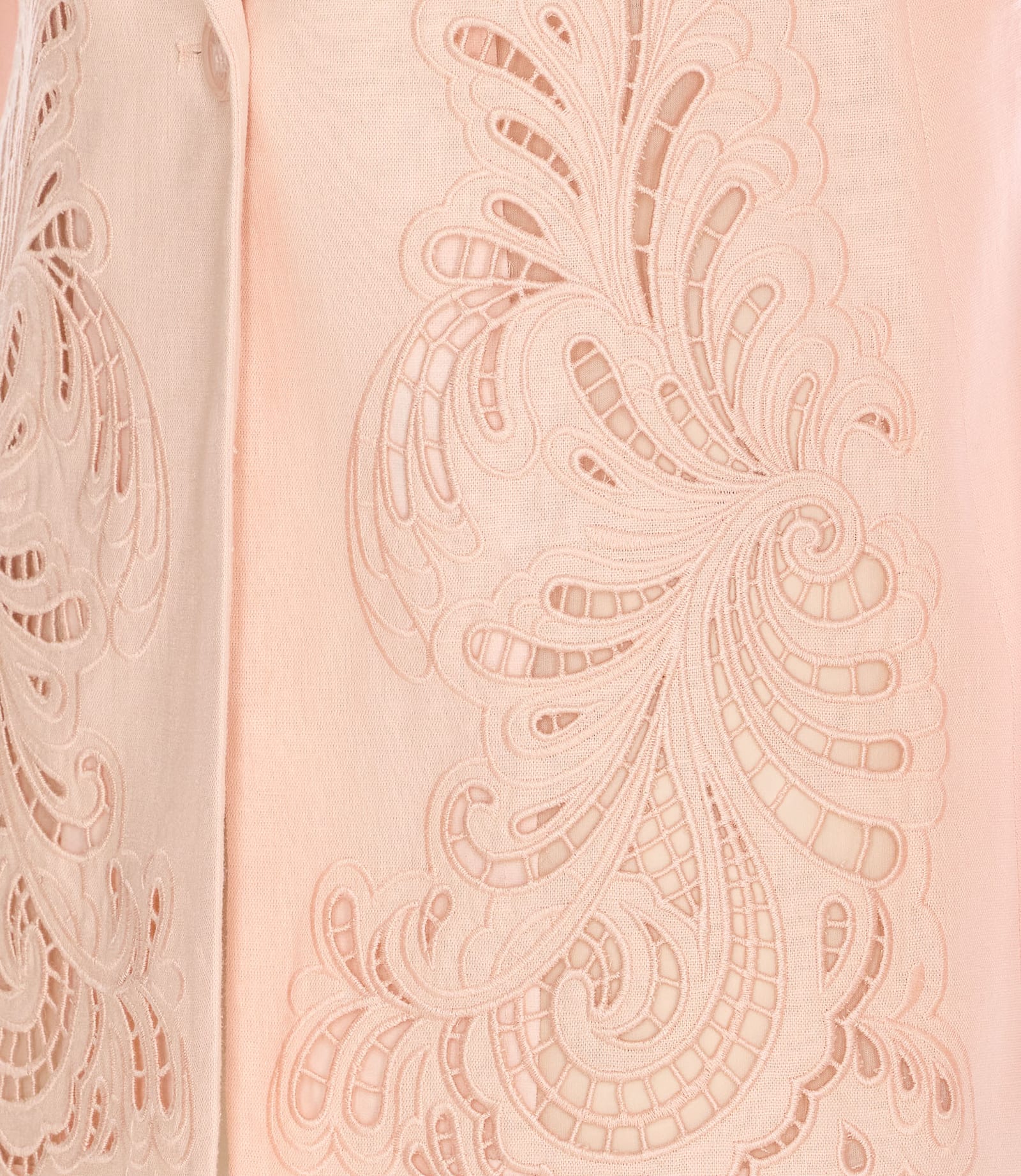 Twinset Mixed Linen Blazer With Embroidery In Baby Pink