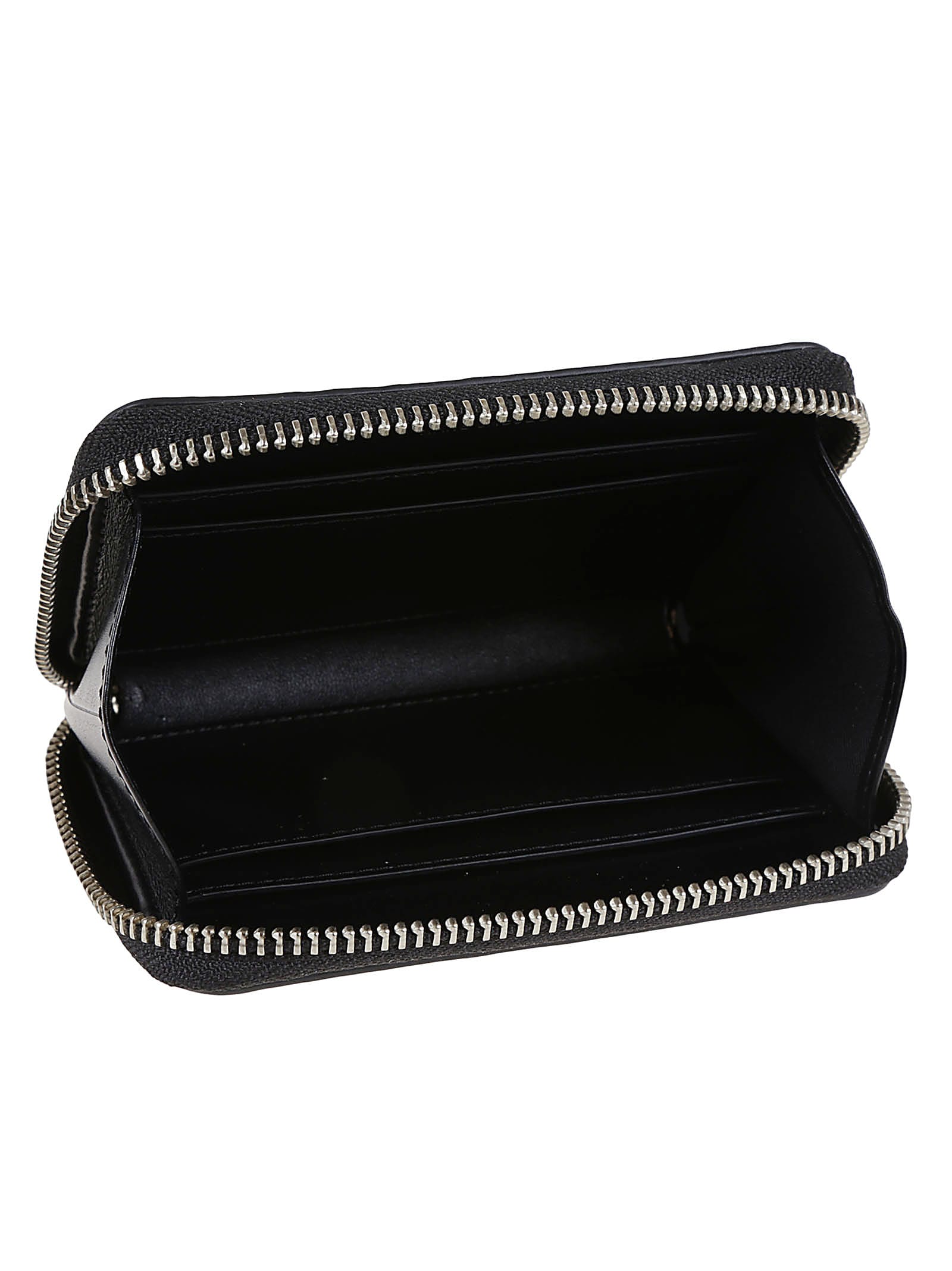 Marc Jacobs The Monogram Leather Zip Around Black White Wallet