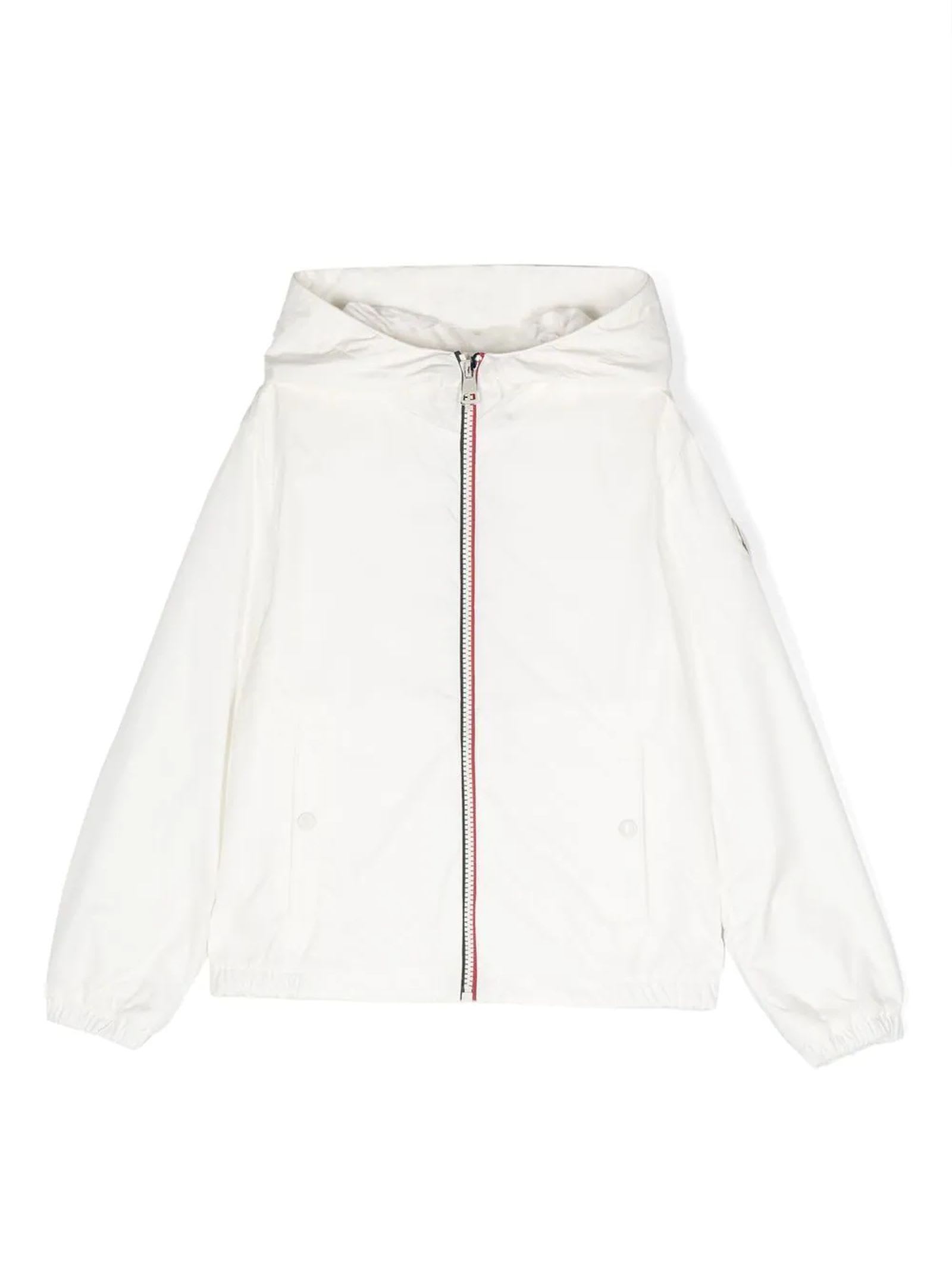 Moncler Kids' White Cotton Jacket In Bianco