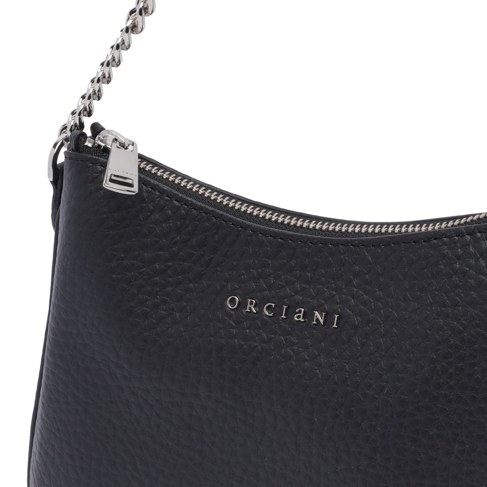 Shop Orciani Mini New Moon Soft Crossbody Bag In Black