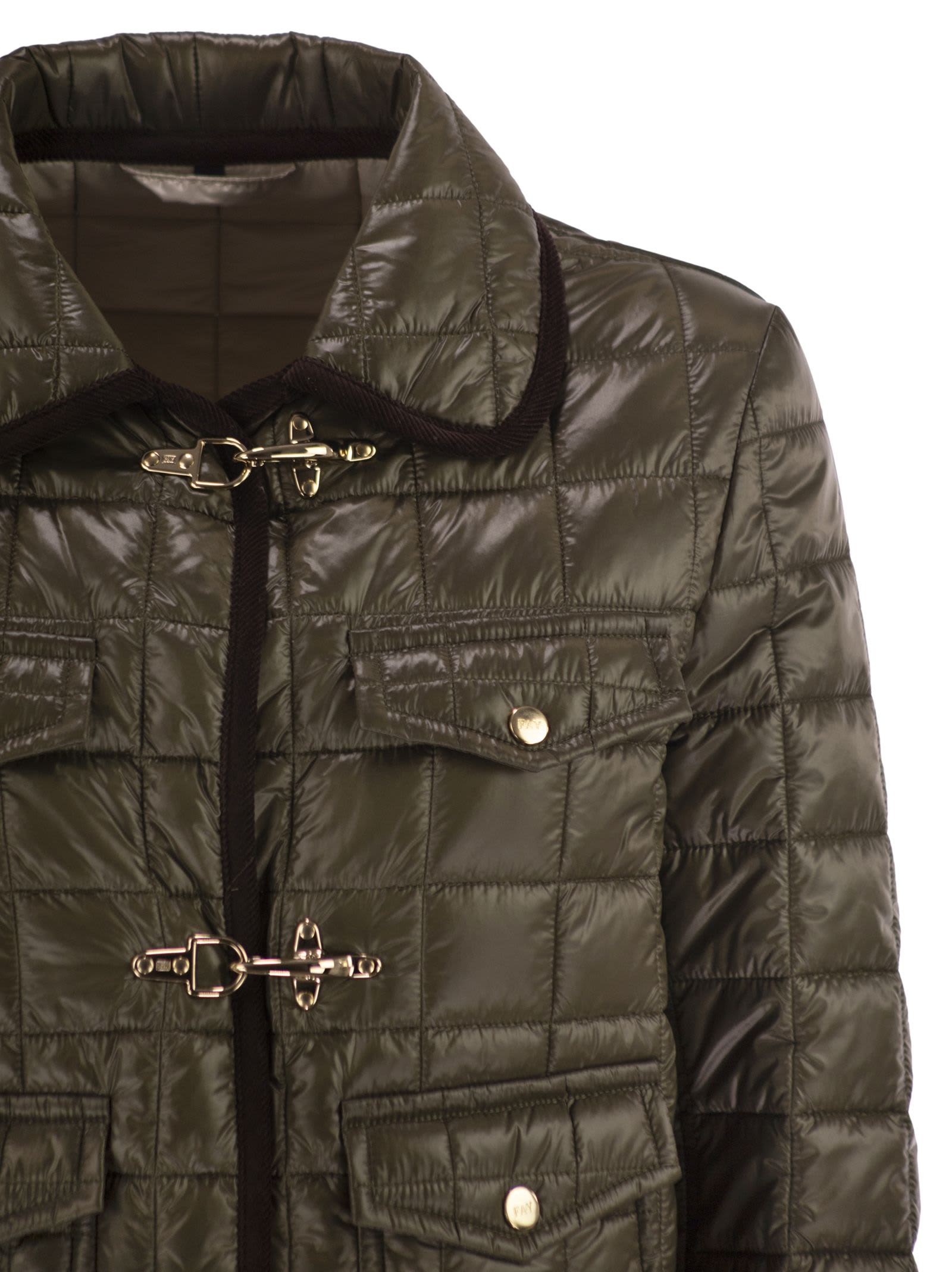 Fay Women 3 Hooks In Technical Checkered Fabric In Green