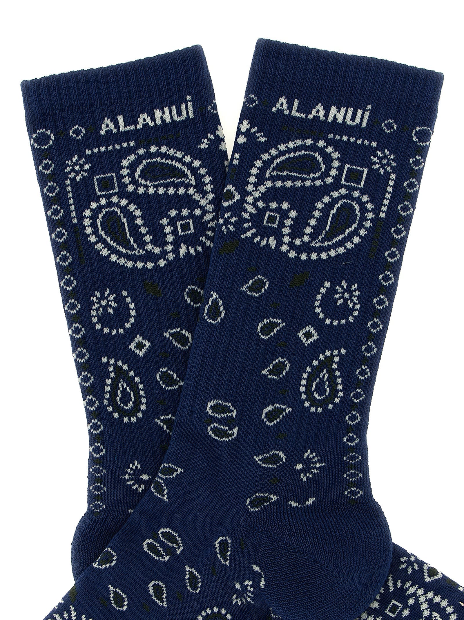 Alanui Bandana Socks In Blue