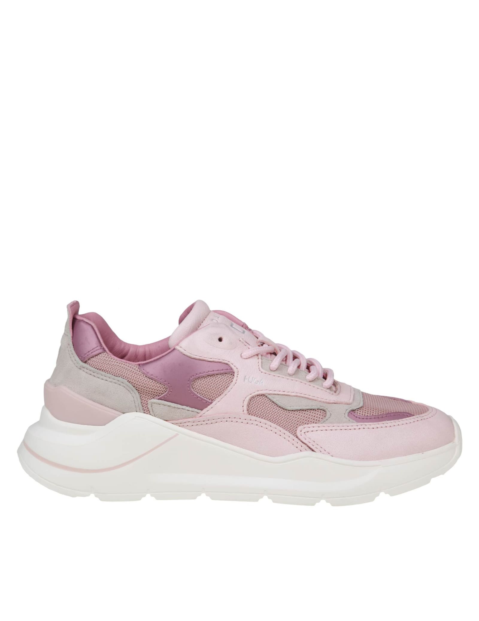 DATE FUGA MONO SNEAKERS IN PINK LEATHER AND FABRIC