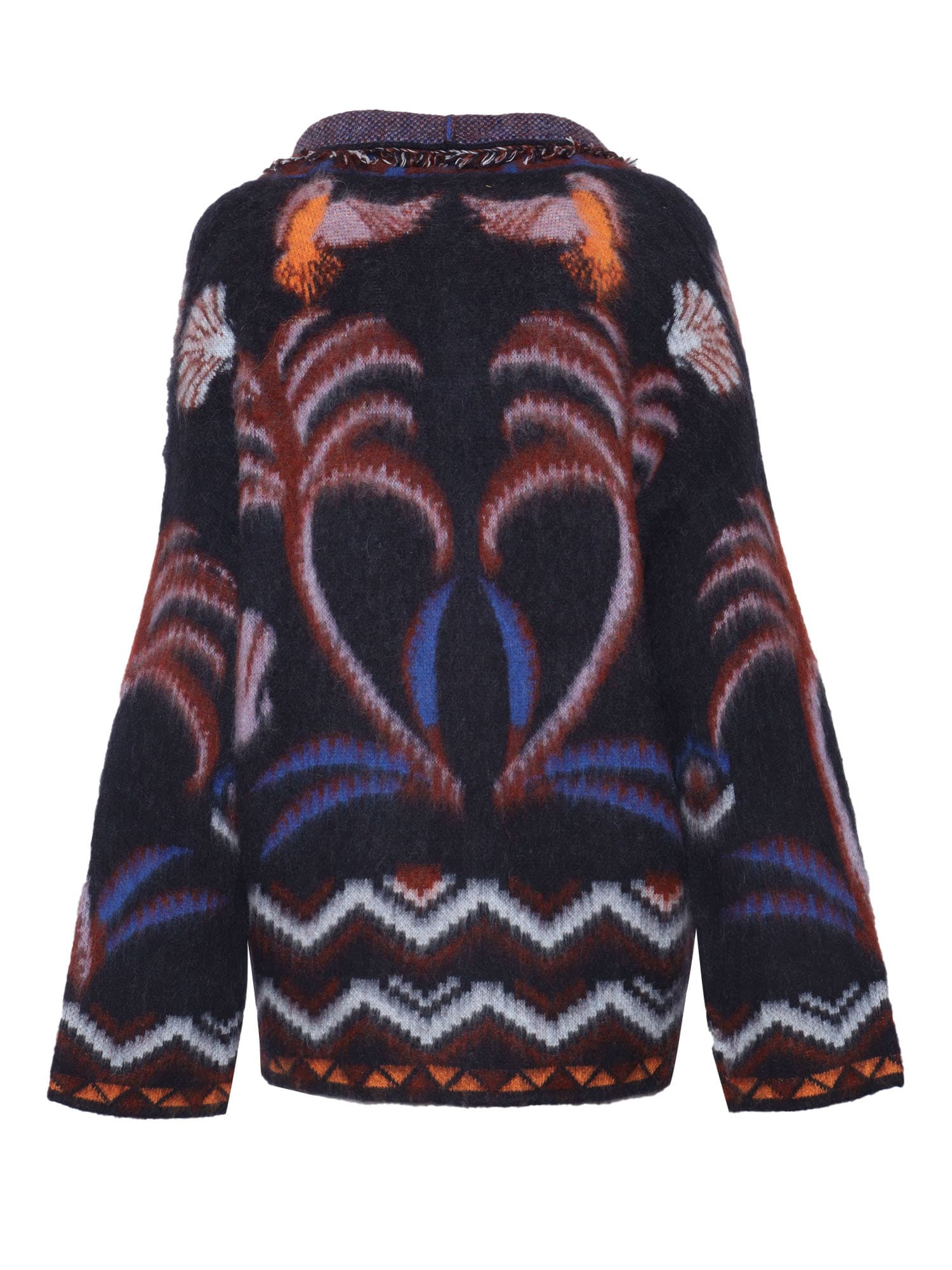 Shop Forte Forte Thee Sacred Forest Jacquard Cardigan In Black