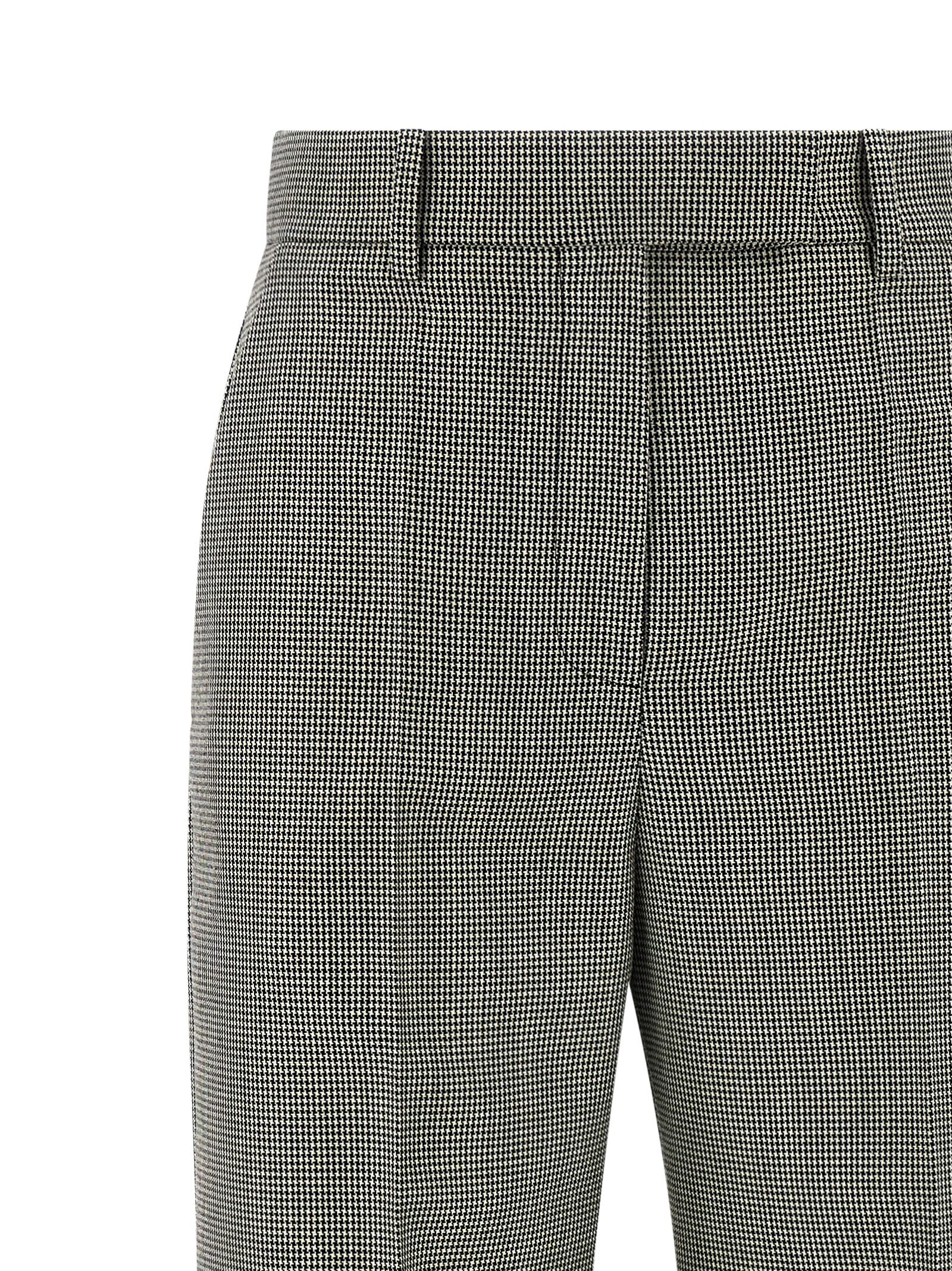 Valentino Blackwhite Houndstooth Pants In Multi
