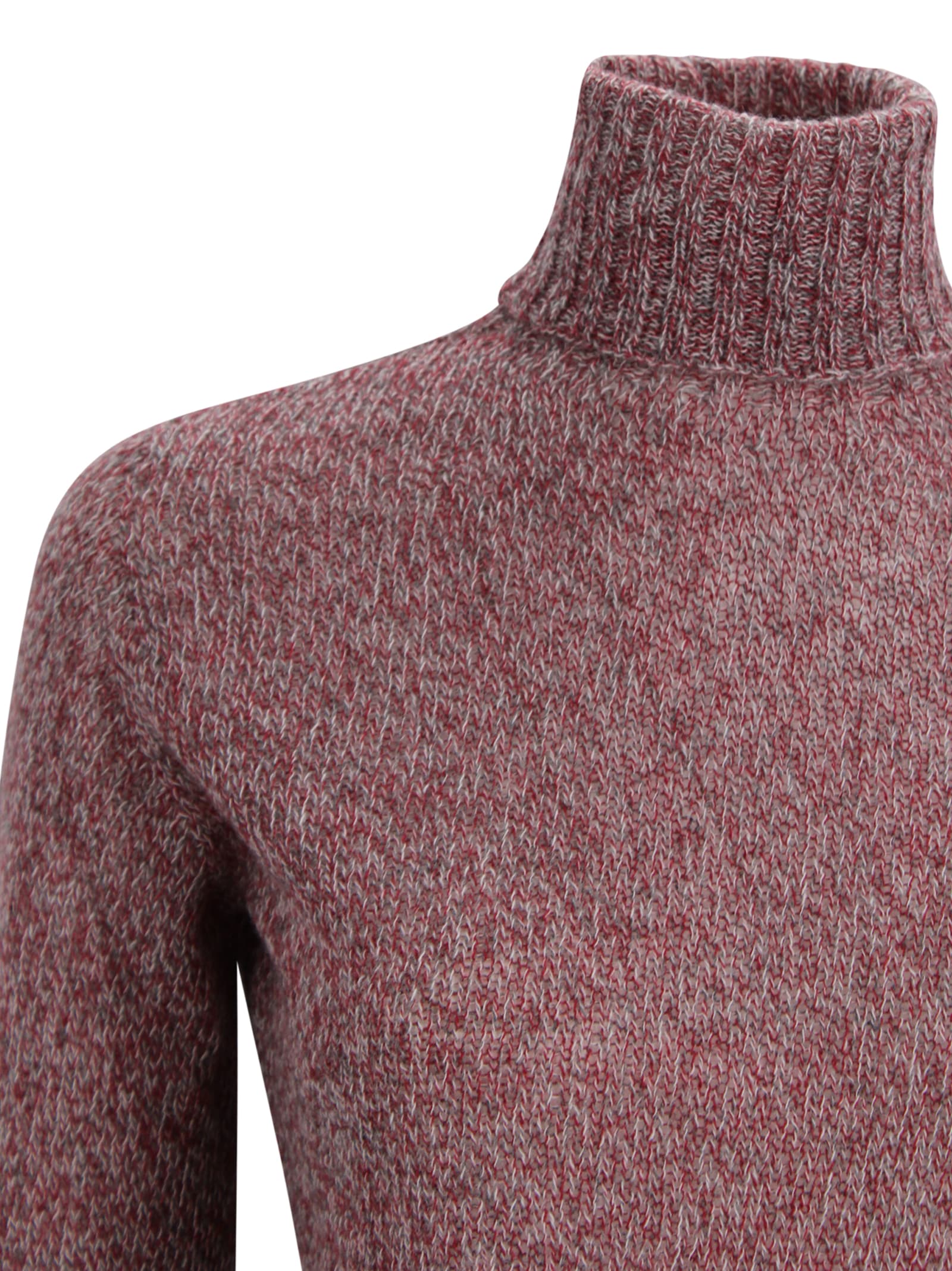 Be You Round Neck Cashmere Sweater In A Mottled Texture In Black
