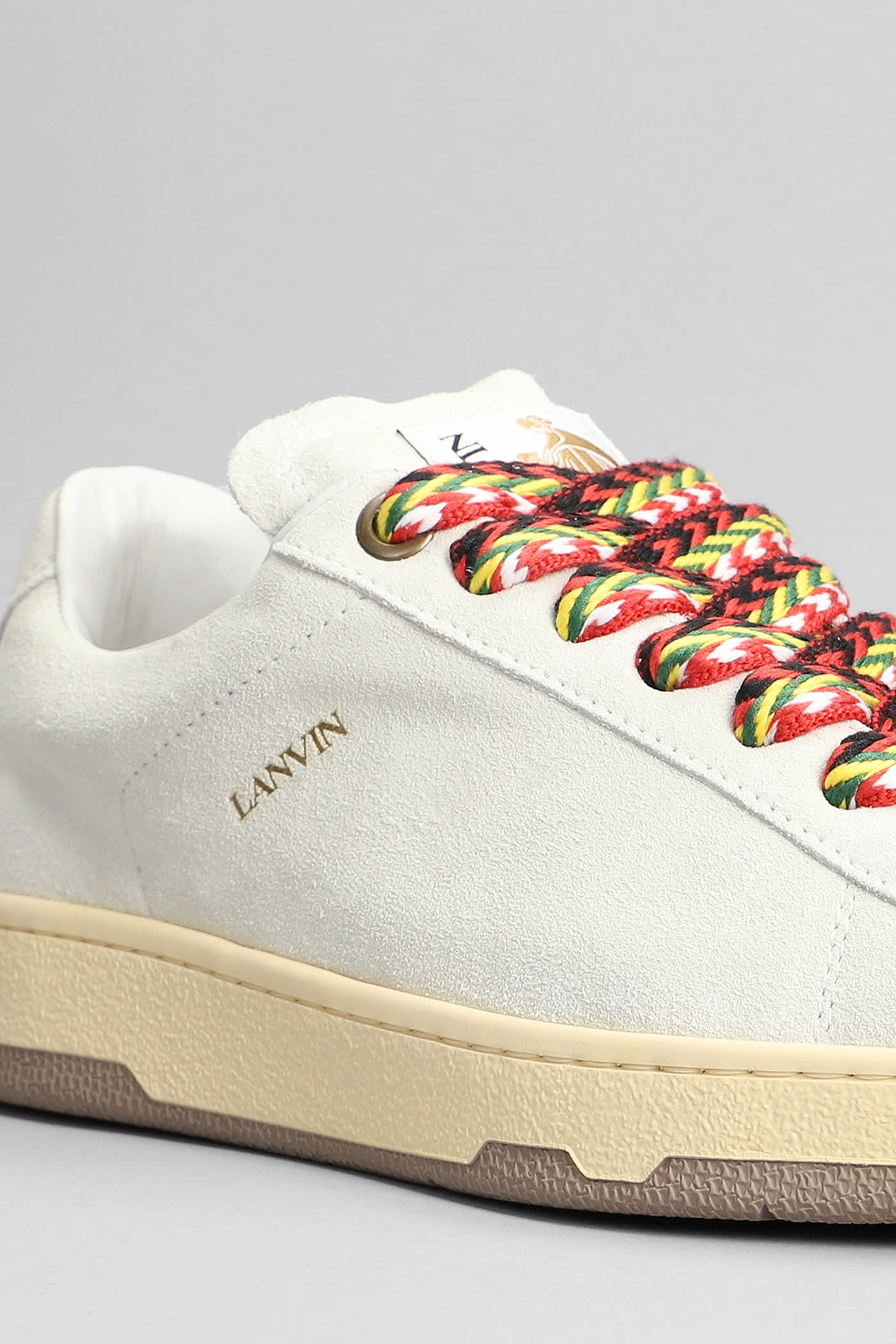 Shop Lanvin Lite Curb Low Sneakers In White Leather