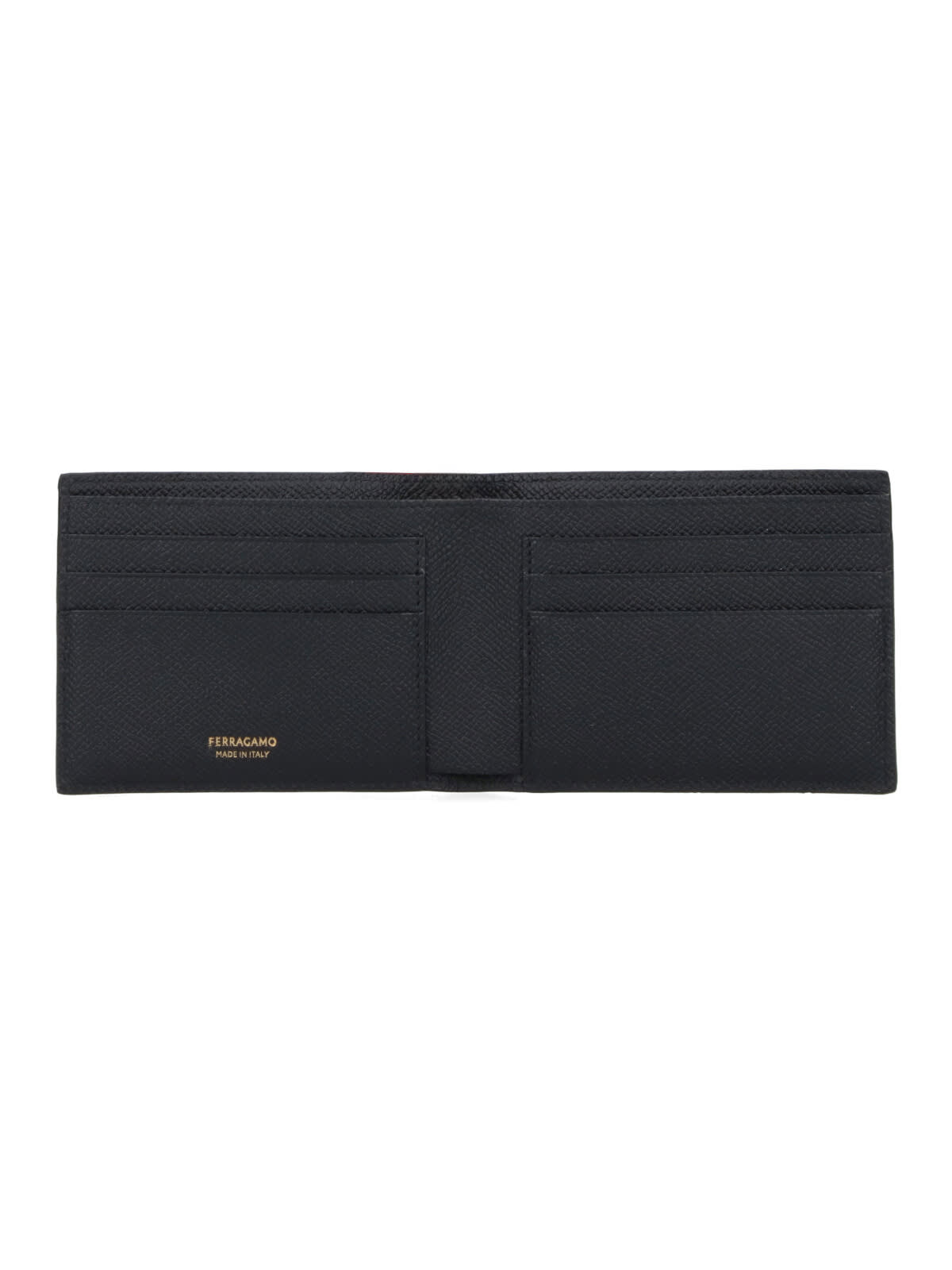 Ferragamo Bi-fold Wallet Gancini In Black
