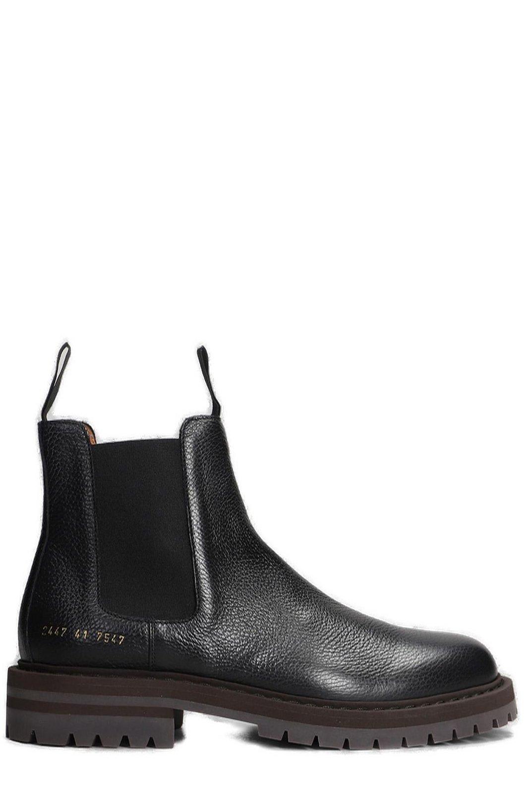 Shop Common Projects Round Toe Ankle Boots In Black