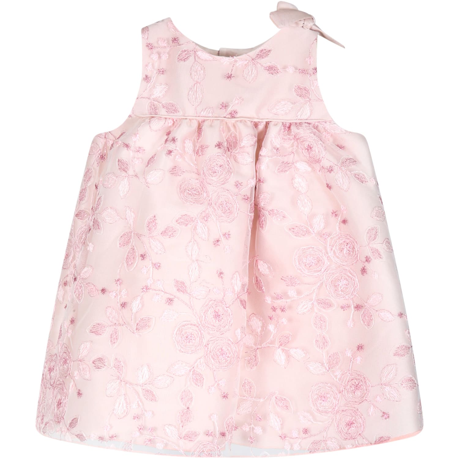 La stupenderia Lilac Dress For Babygirl With Flowers
