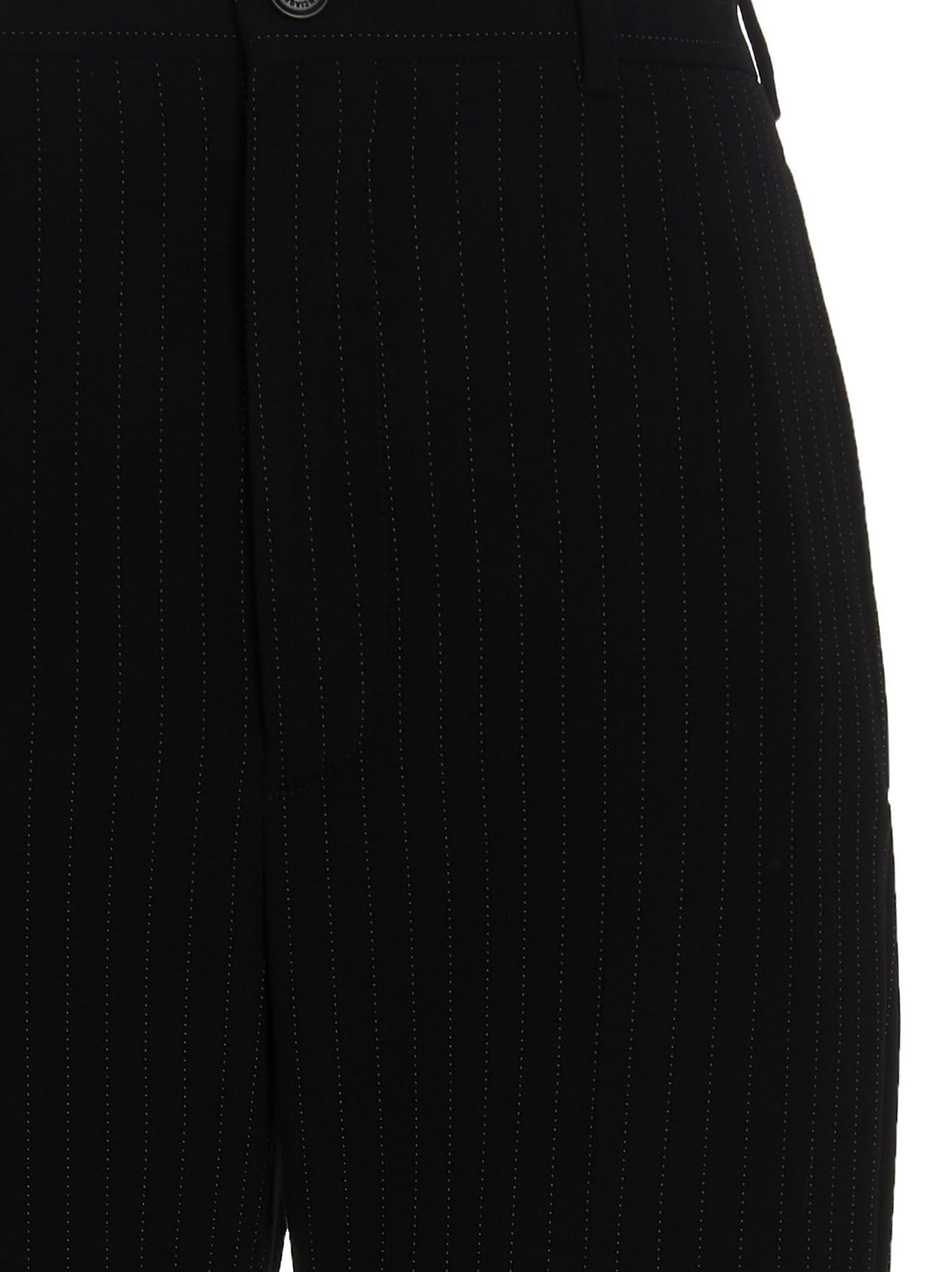 Shop Balenciaga Twill Pin Stripe Pants In White/black
