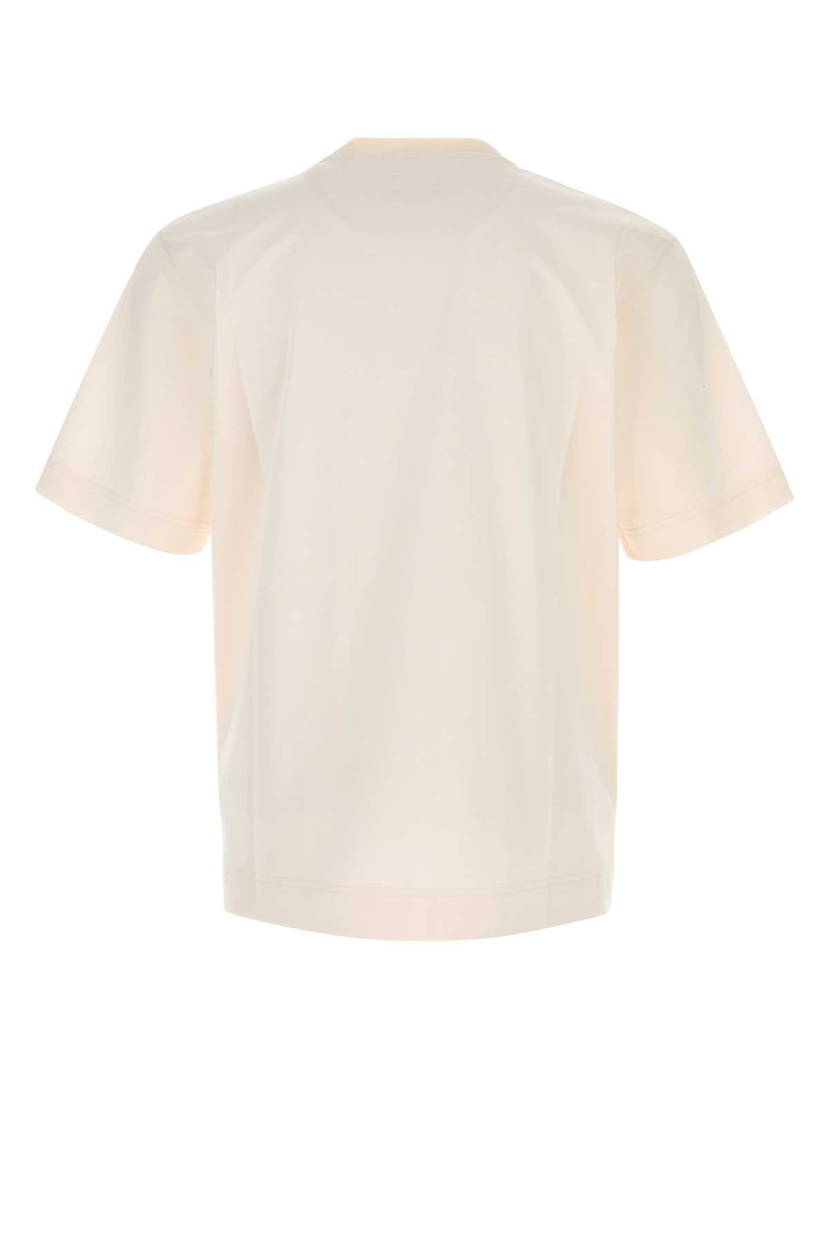 Fendi Crew Neck Short Sleeve Fitted T-shirt In Neutral