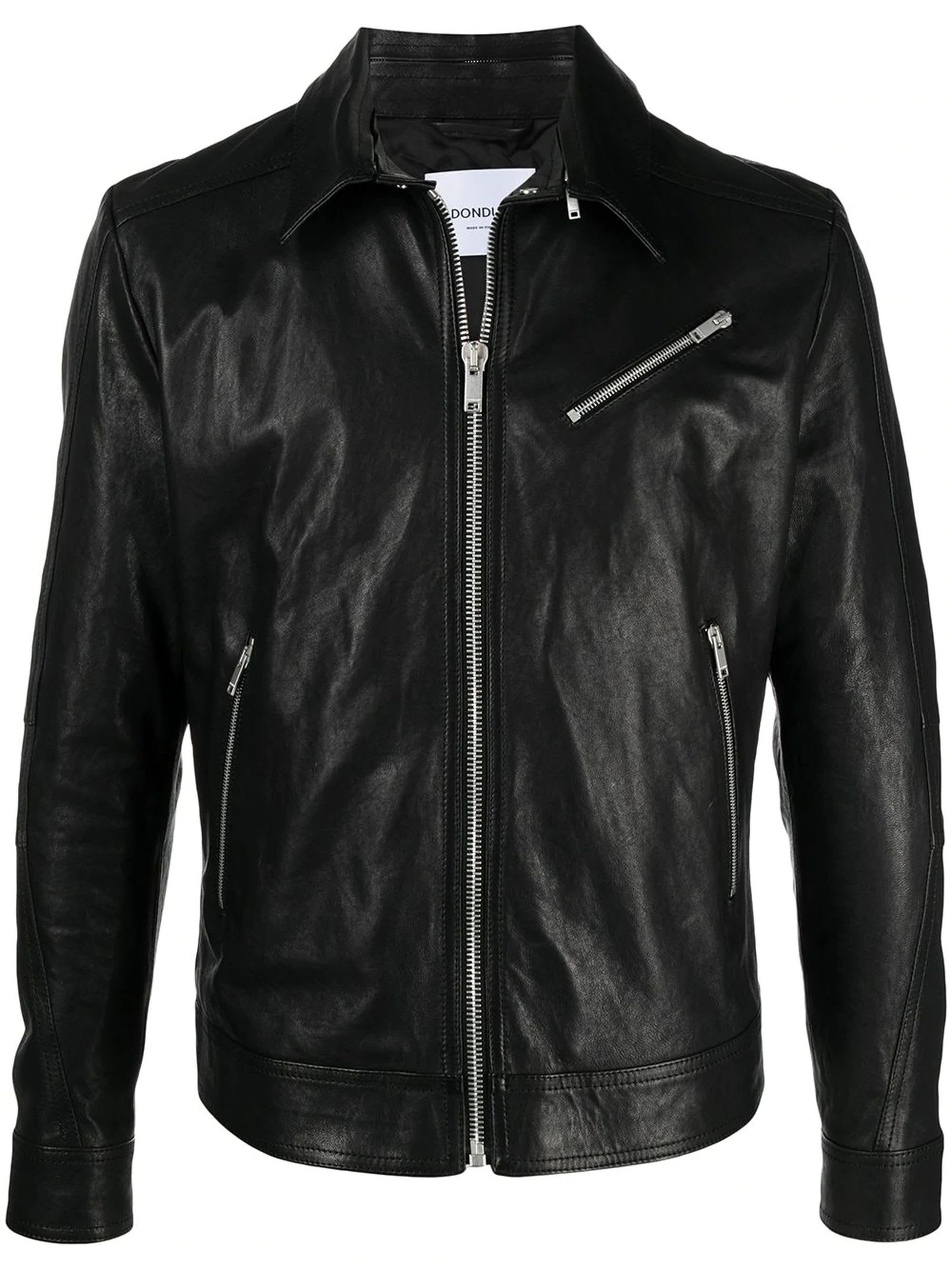 Dondup Black Calf Leather Jacket