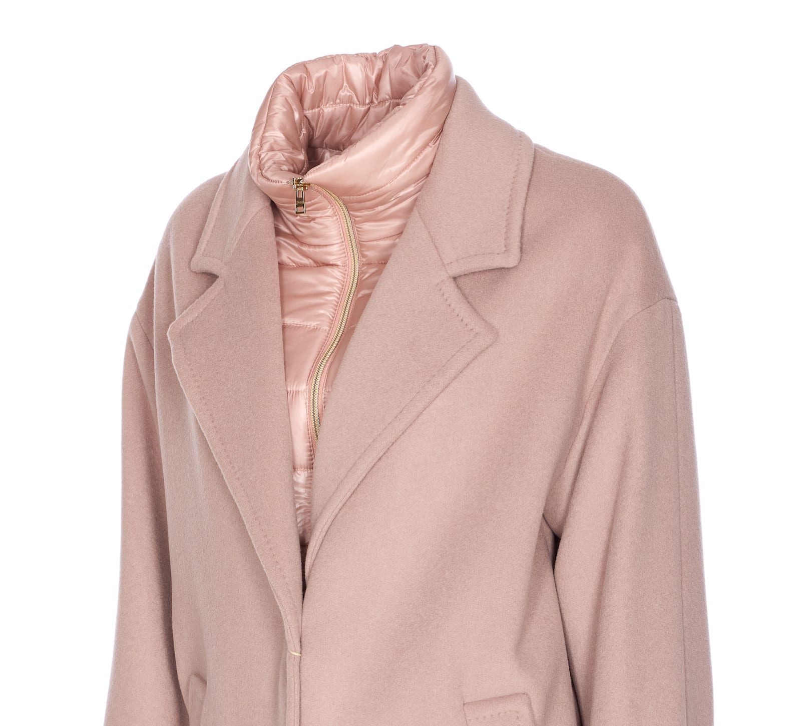 Herno Long Sleeve Padded Coat With Back Vent In Pink