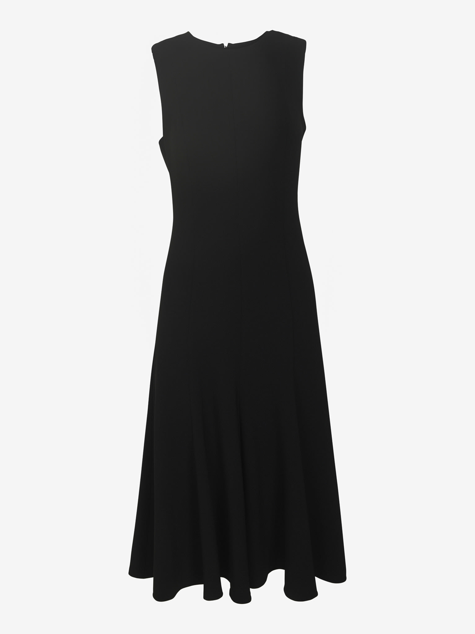 Shop Theory Rear Zip Sleeveless Flare Dress In Black