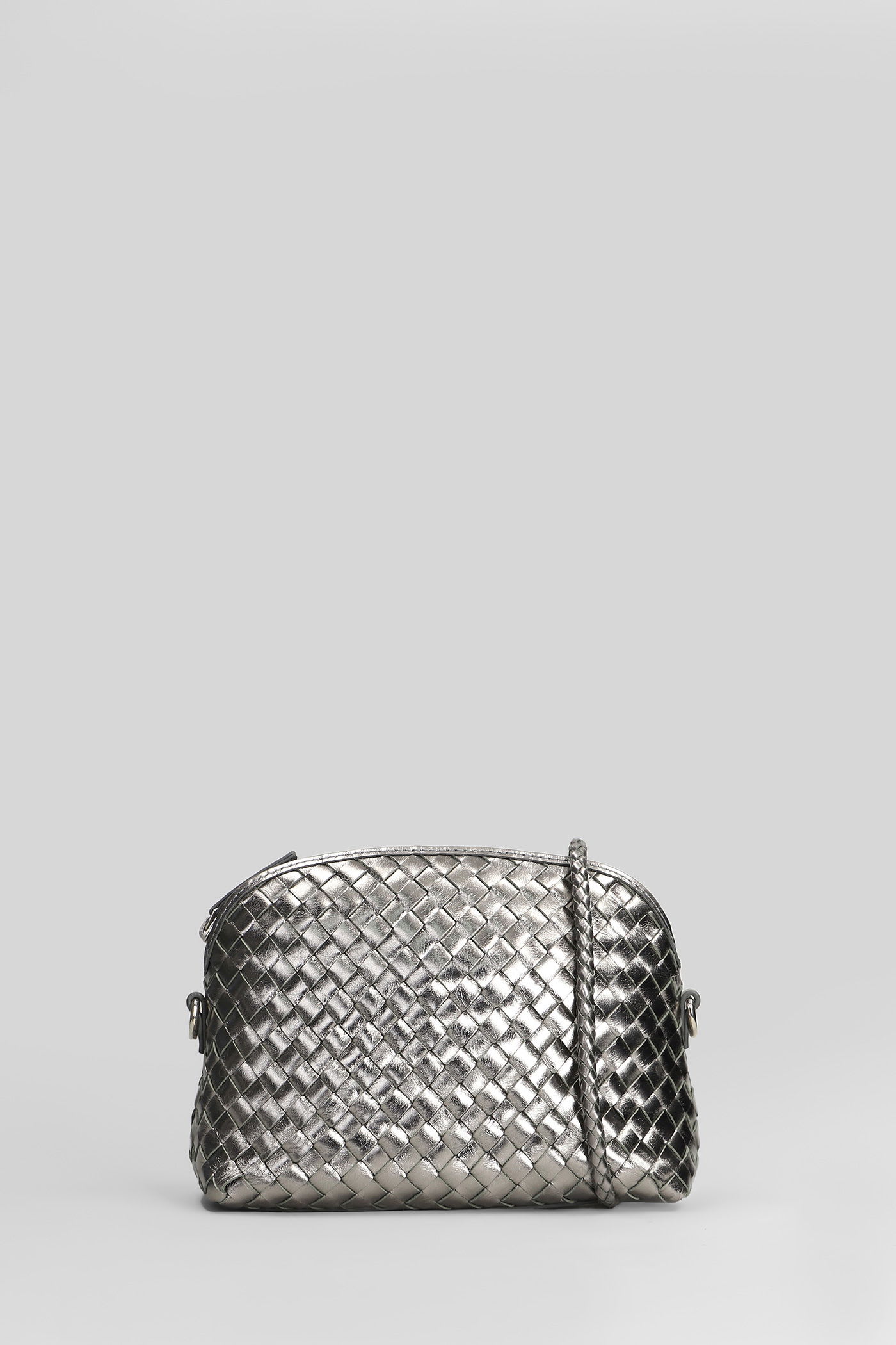 Dragon Diffusion Chunky Fellini Shoulder Bag In Gunmetal Leather In Gray