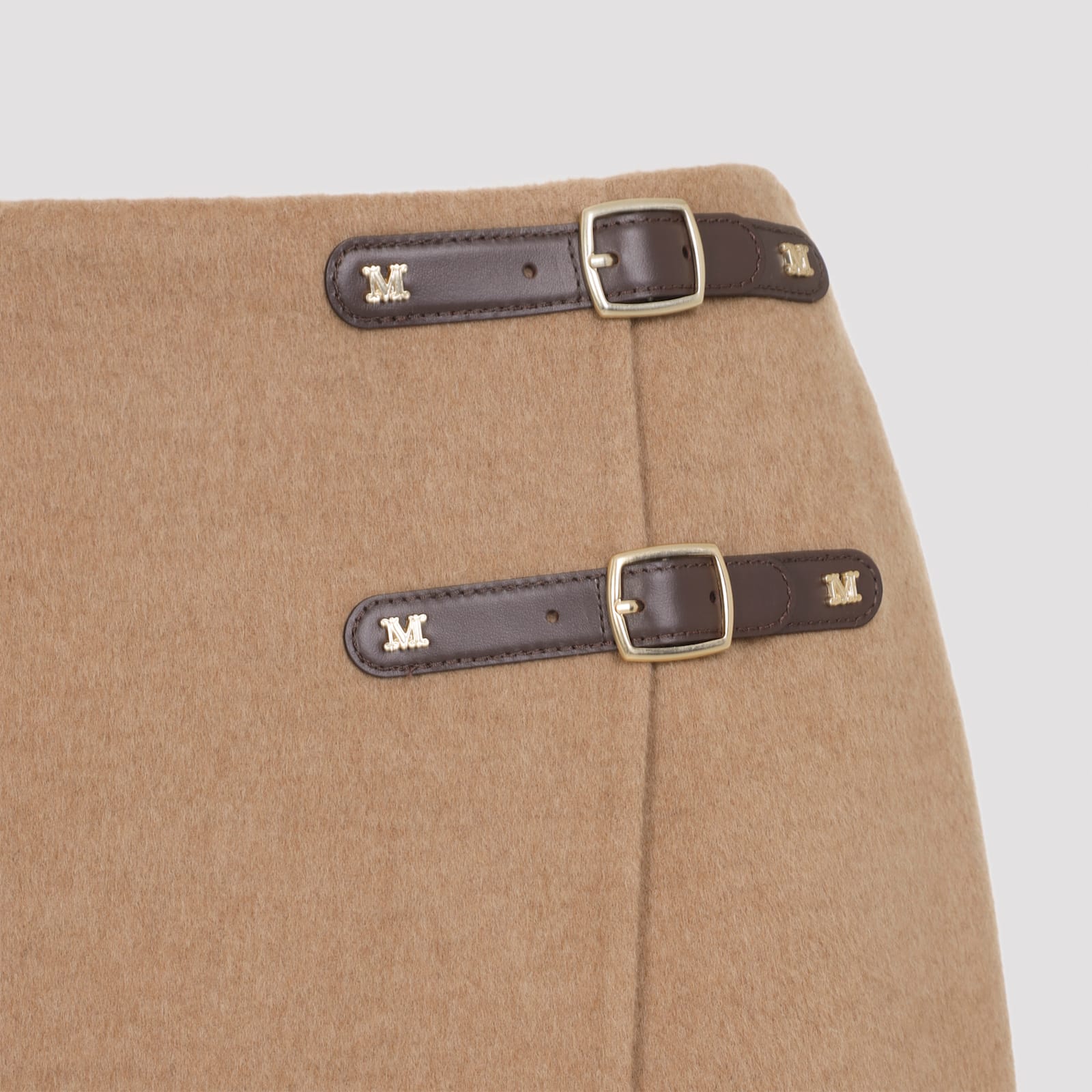 Max Mara Curzio Pencil Skirt Fibbia In Brown