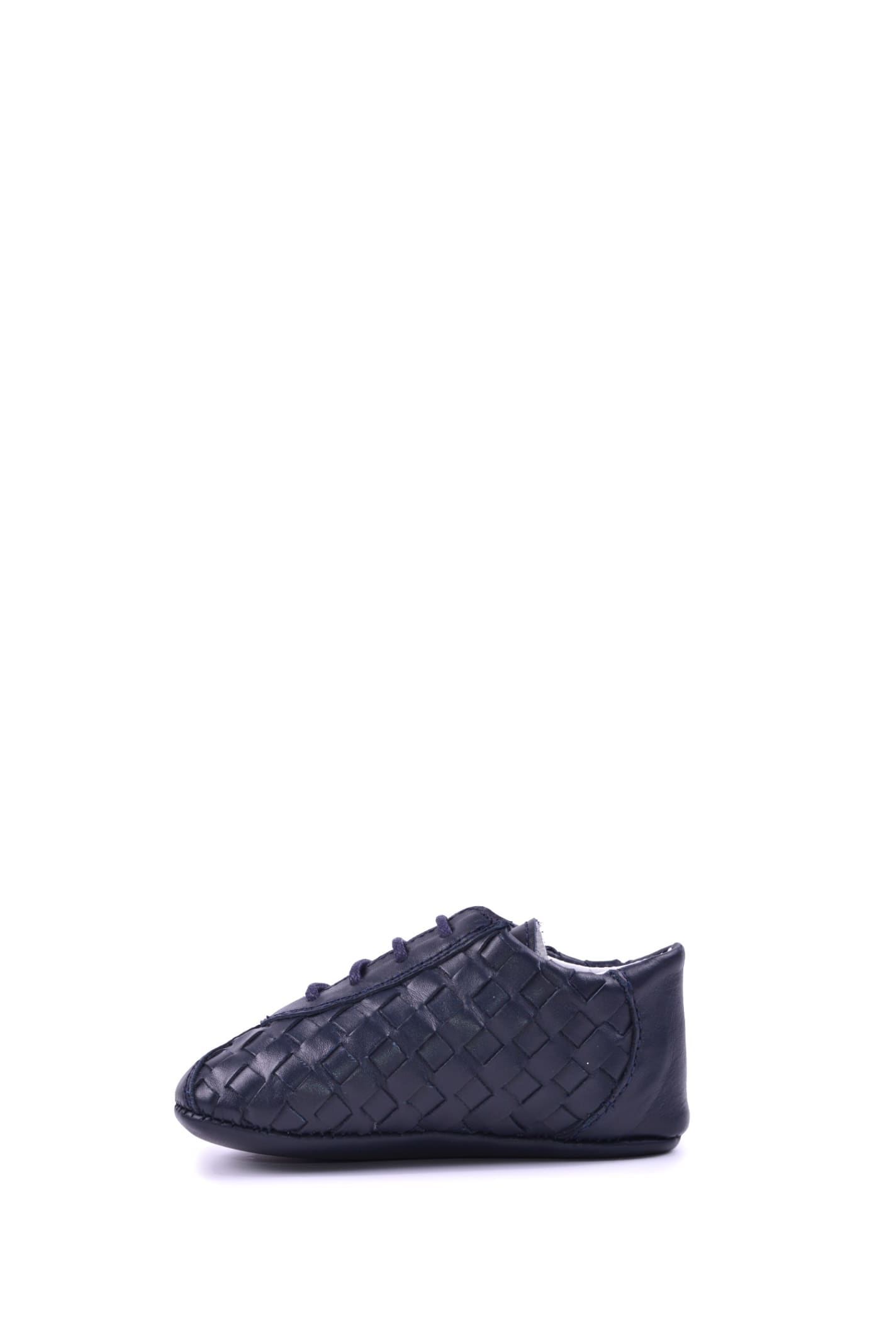 Shop Gallucci Leather Lace-up Shoes With Woven Effect In Blue