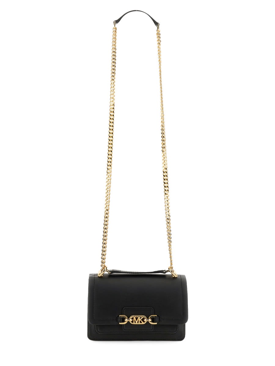 Shop Michael Kors Extra-small Heather Shoulder Bag In Black