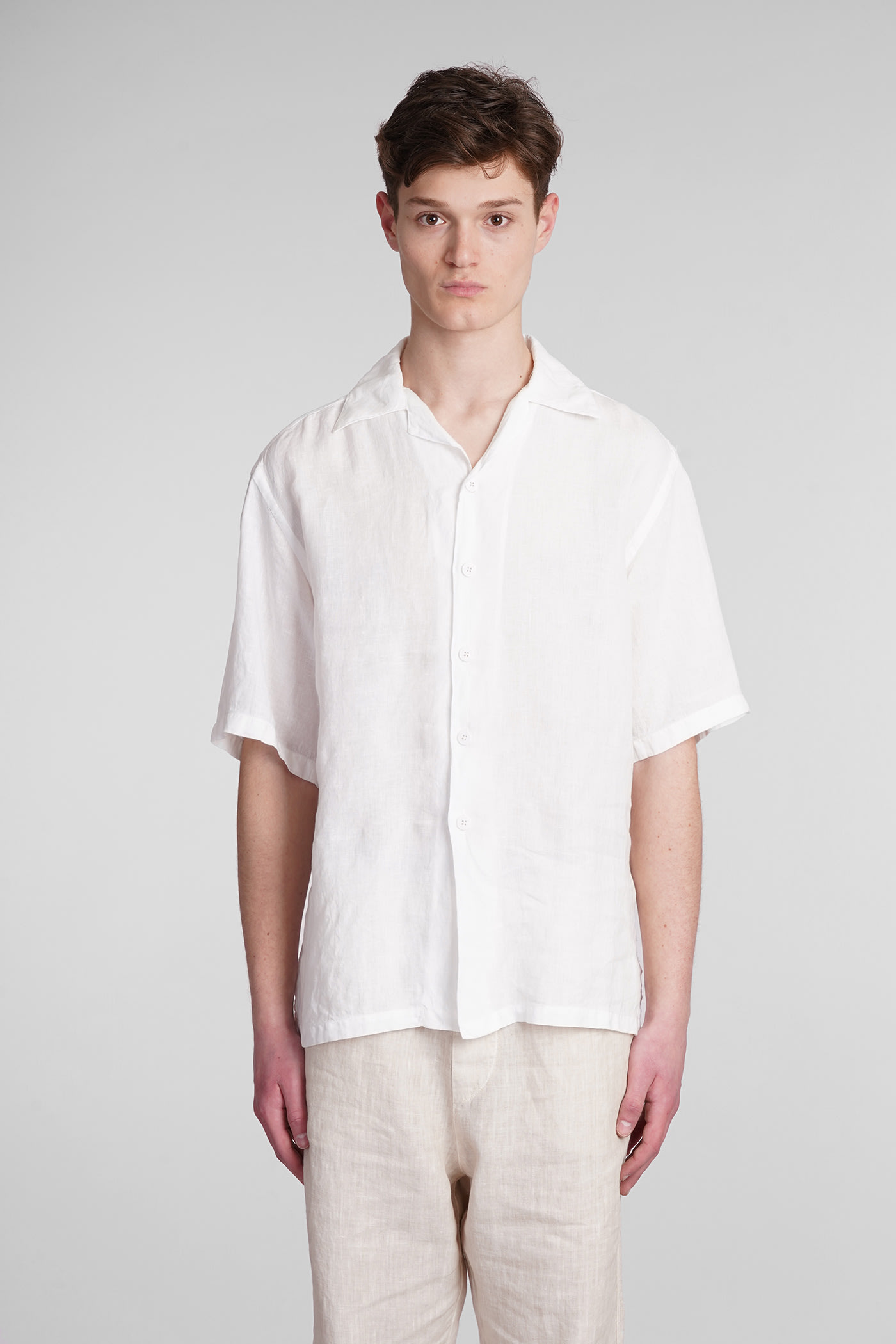 Corfu Shirt In White Linen