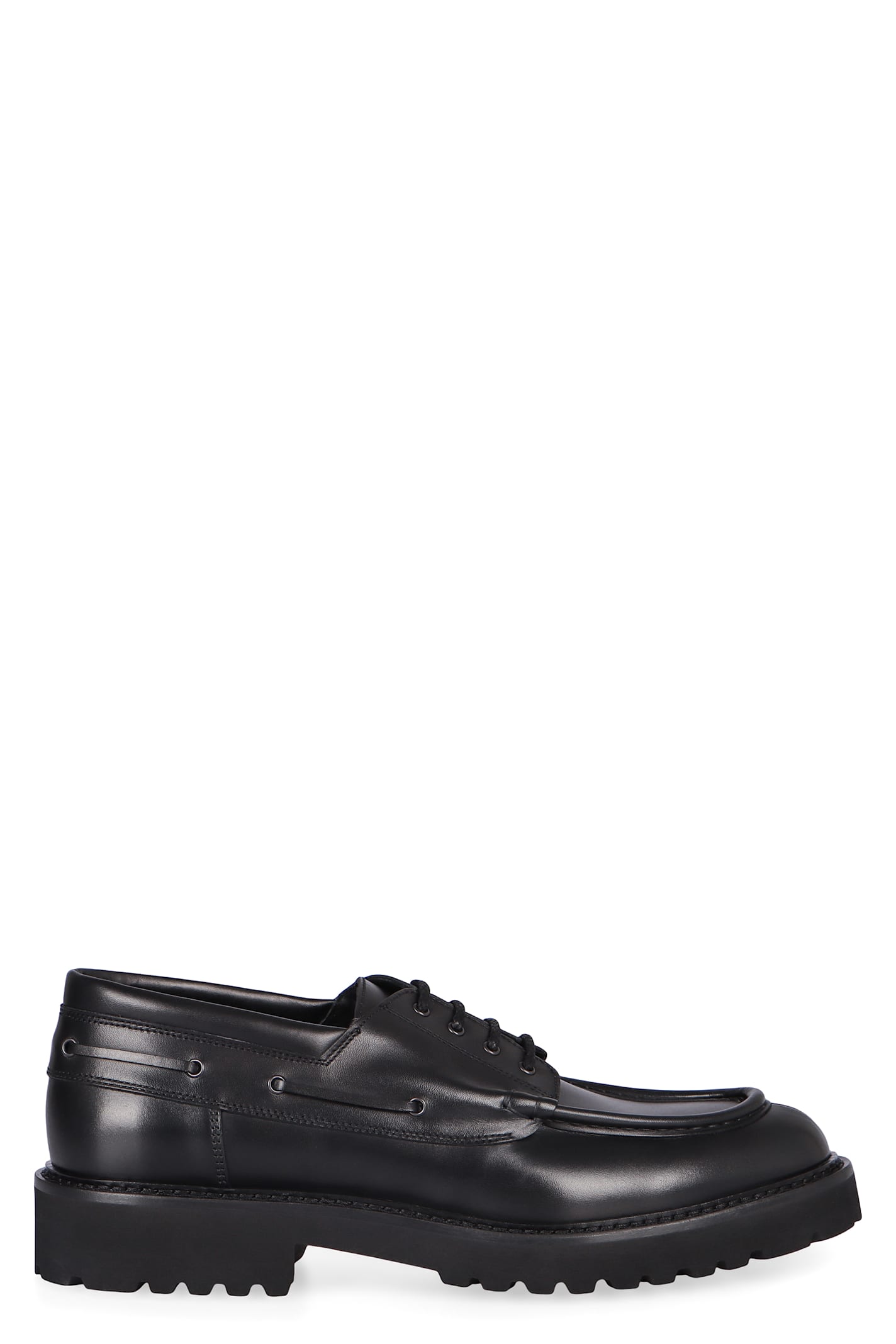 Doucal's Leather Lace-up Shoes In Black
