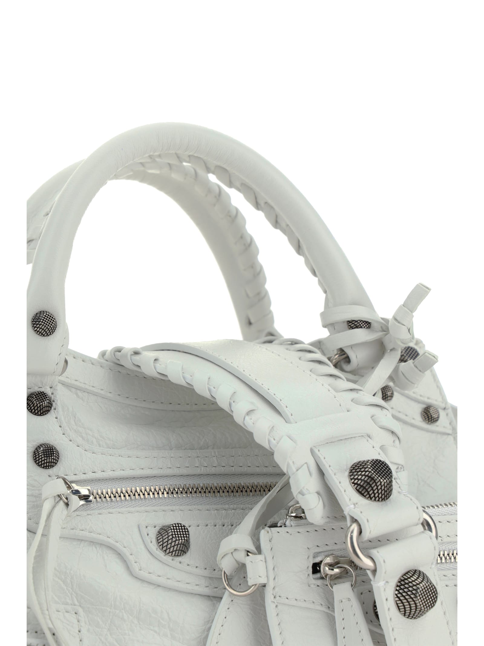 Shop Balenciaga Neo Le Cagole Handbag In Optic White