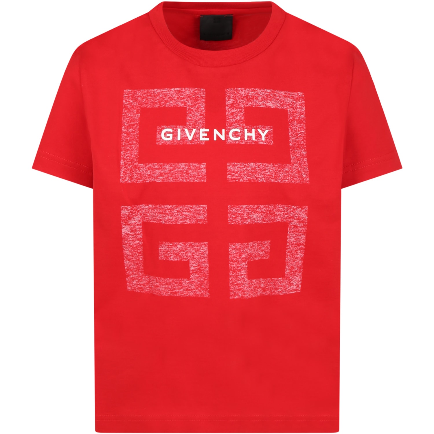 Givenchy Red T-shirt For Boy With Logos