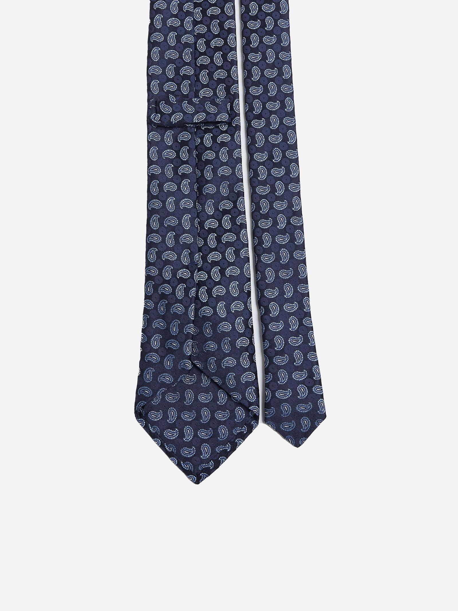Etro All-over Monogram-pattern Tie In Var.multicolor Fdo Blu