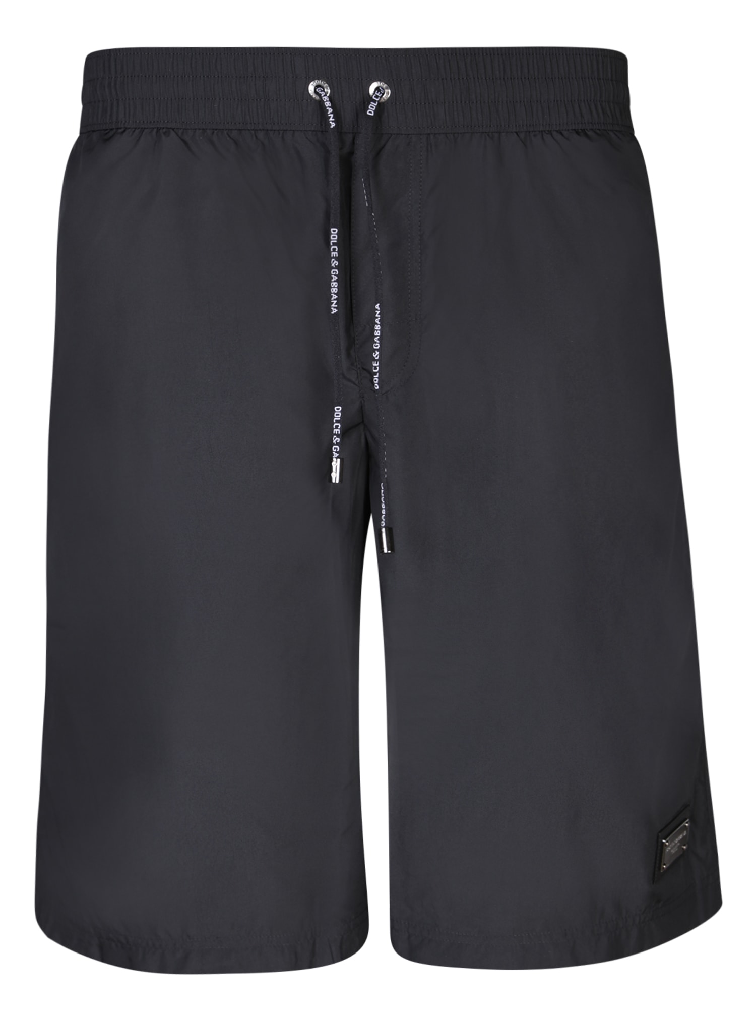 Shop Dolce & Gabbana Essential Black Swim Shorts