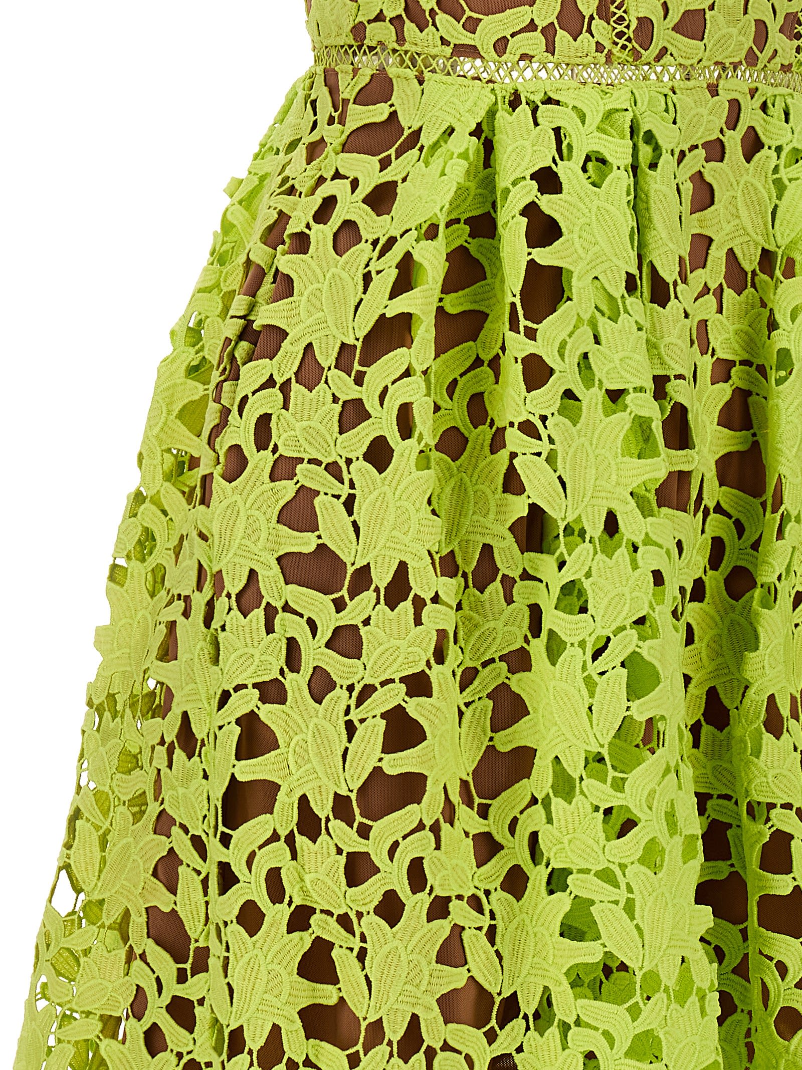 Shop Self-portrait Mint Azaelea Lace Midi Dress Dress In Green