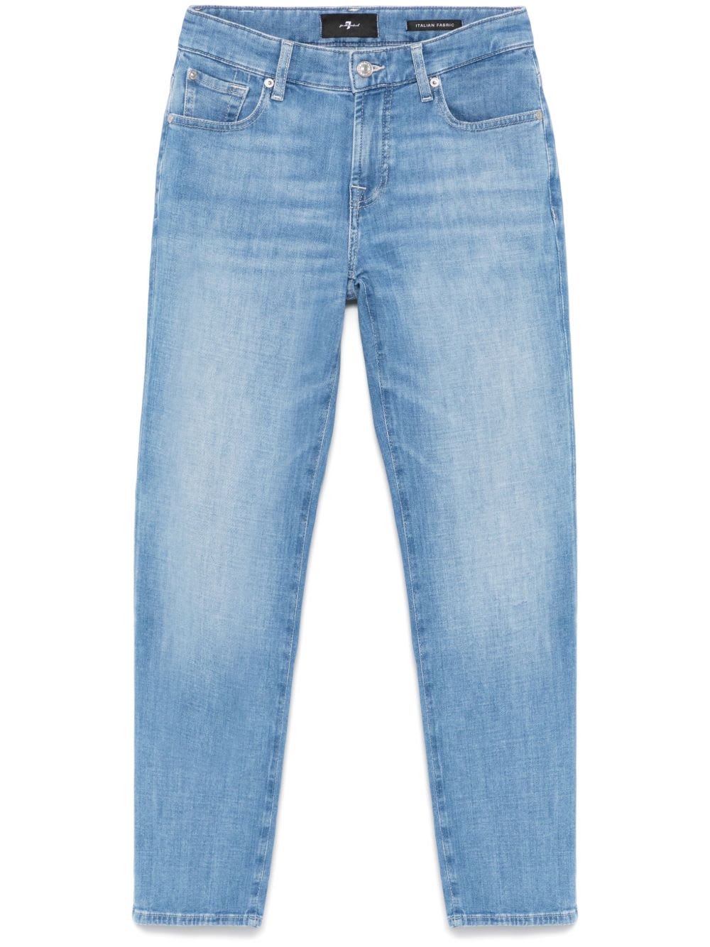 7 For All Mankind Calie Straighnt Cropped Jeans In Blue