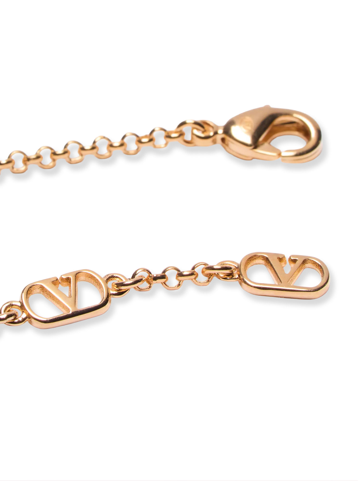 Valentino Ovalette Metal Necklace In Gold