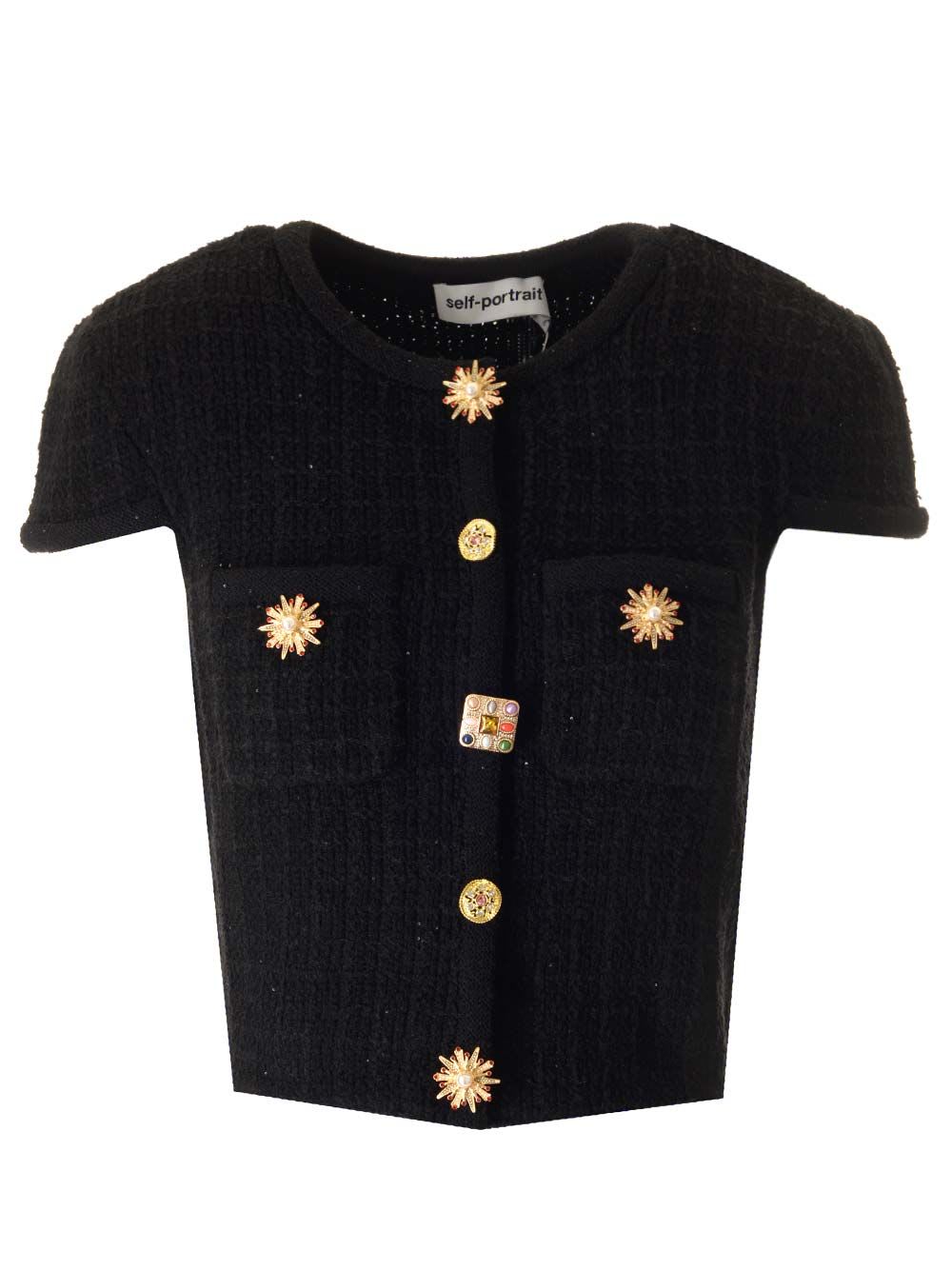 Knitted Top With Jewel Buttons