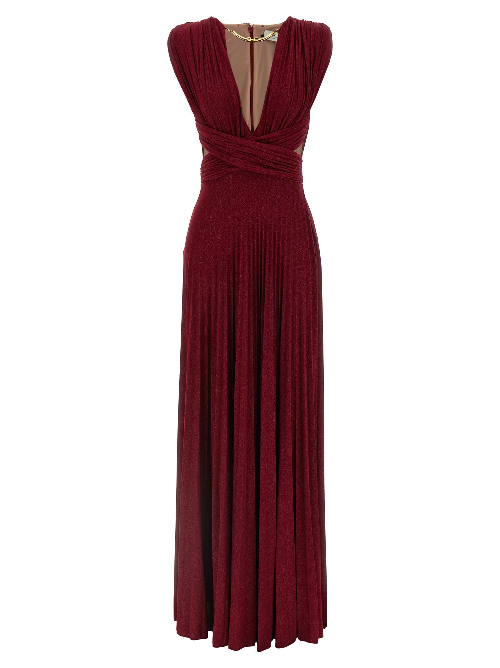Elisabetta Franchi 'red Carpet' Dress In Burgundy