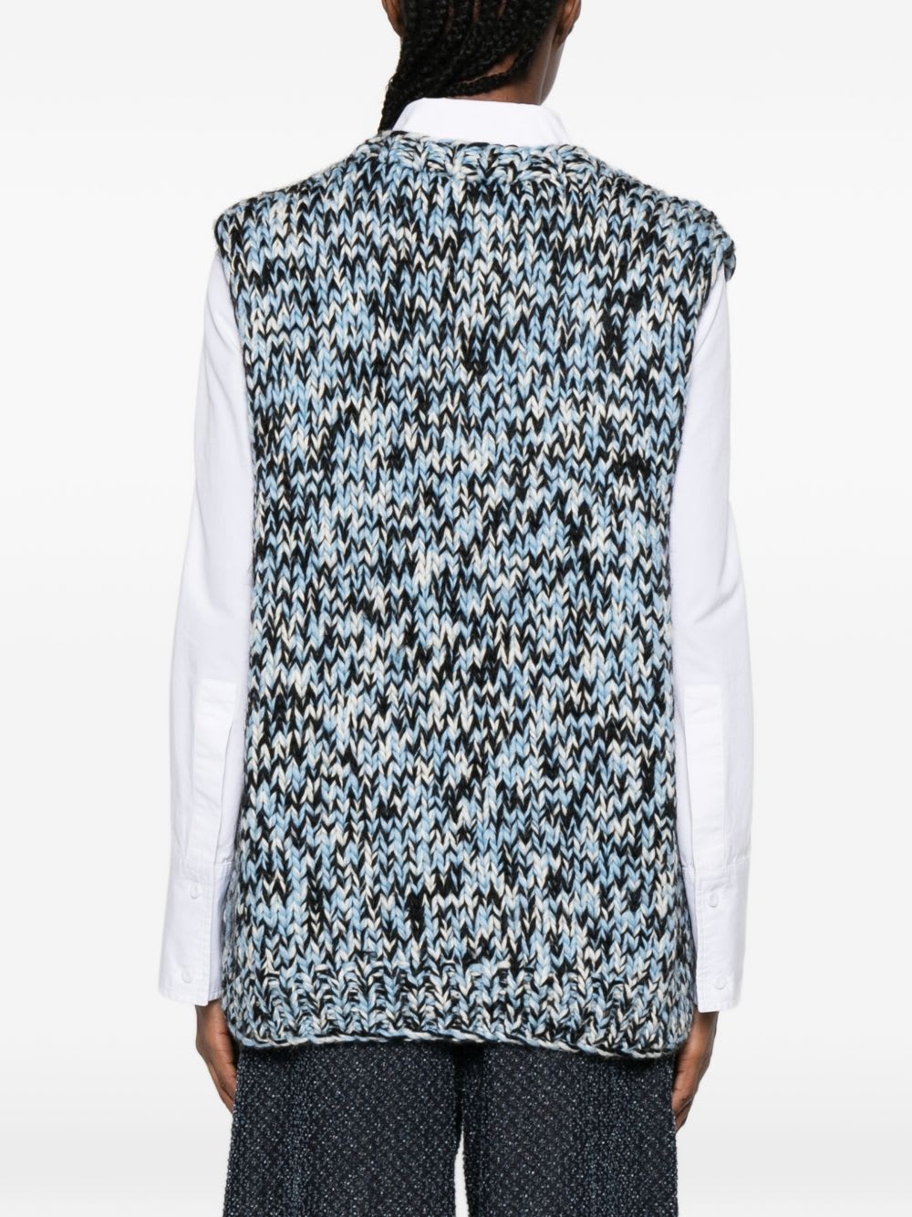 Ganni Wool Vest In Gray