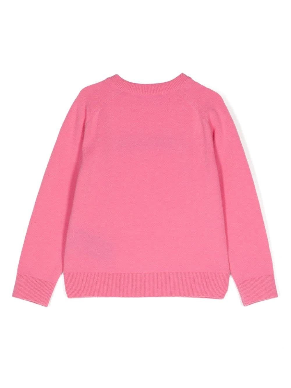 Shop Balmain Pull Con Logo In Fucsia