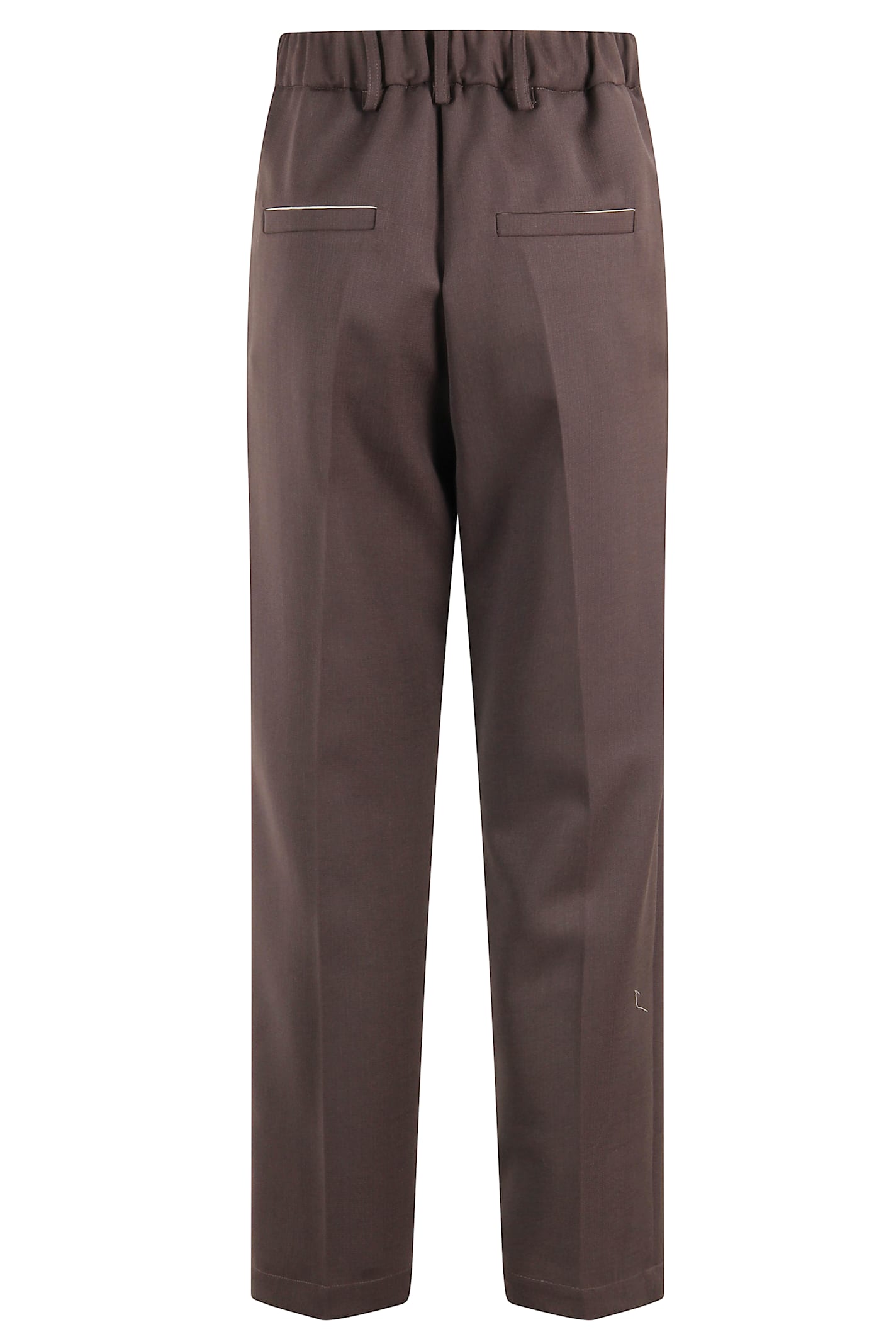 Alysi Chocolate Wool Blend Cigarette Pants With Tailored Finish In Brown