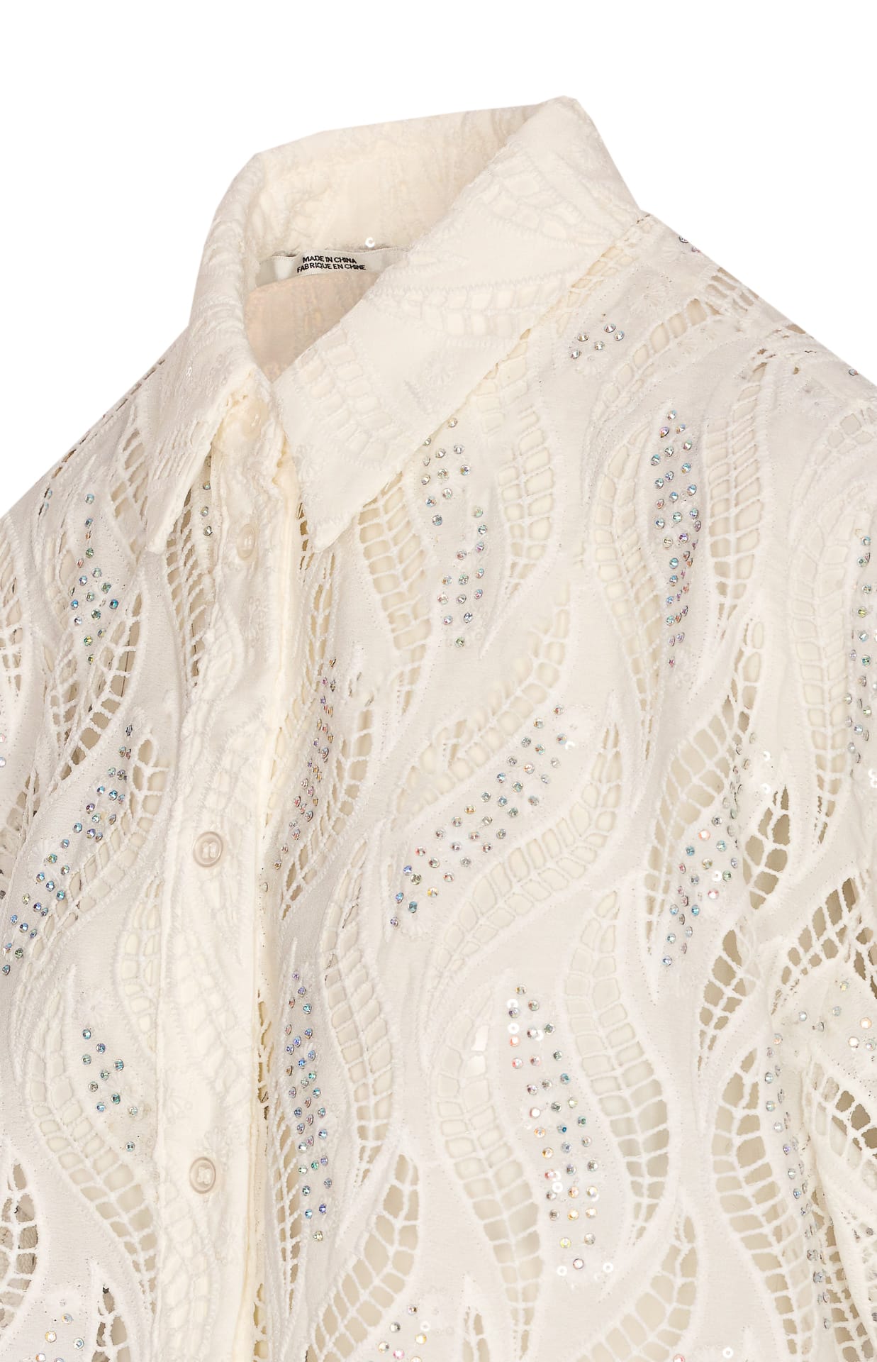 Essentiel Antwerp White Shirt In Sangallo With Decorations