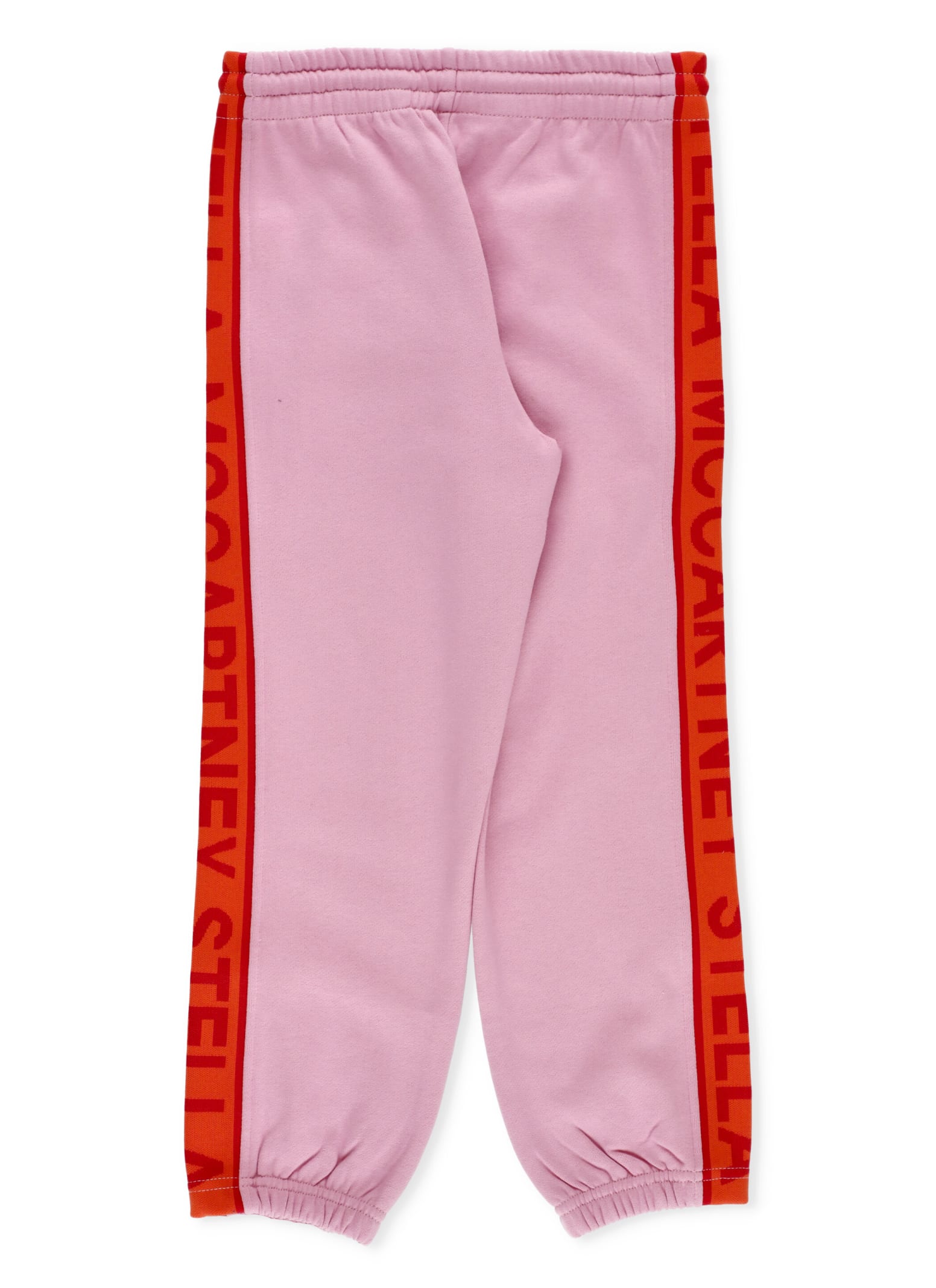 Shop Stella Mccartney Sweatpants With Loged Bands In Pink