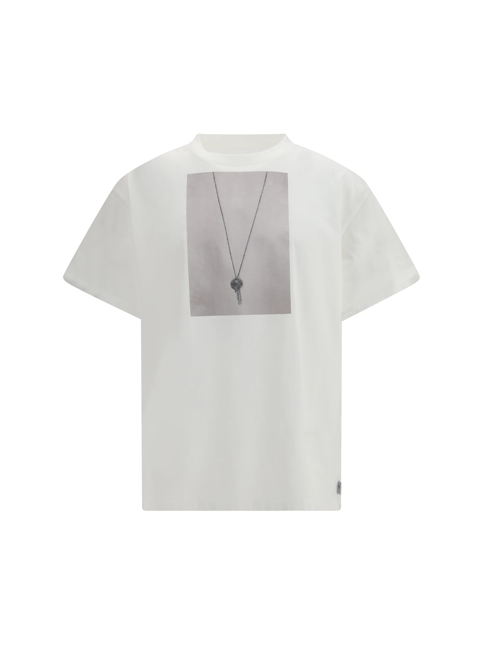 Mm6 Maison Margiela T-shirt With A Digitally Inspired Key Print On The Chest In White