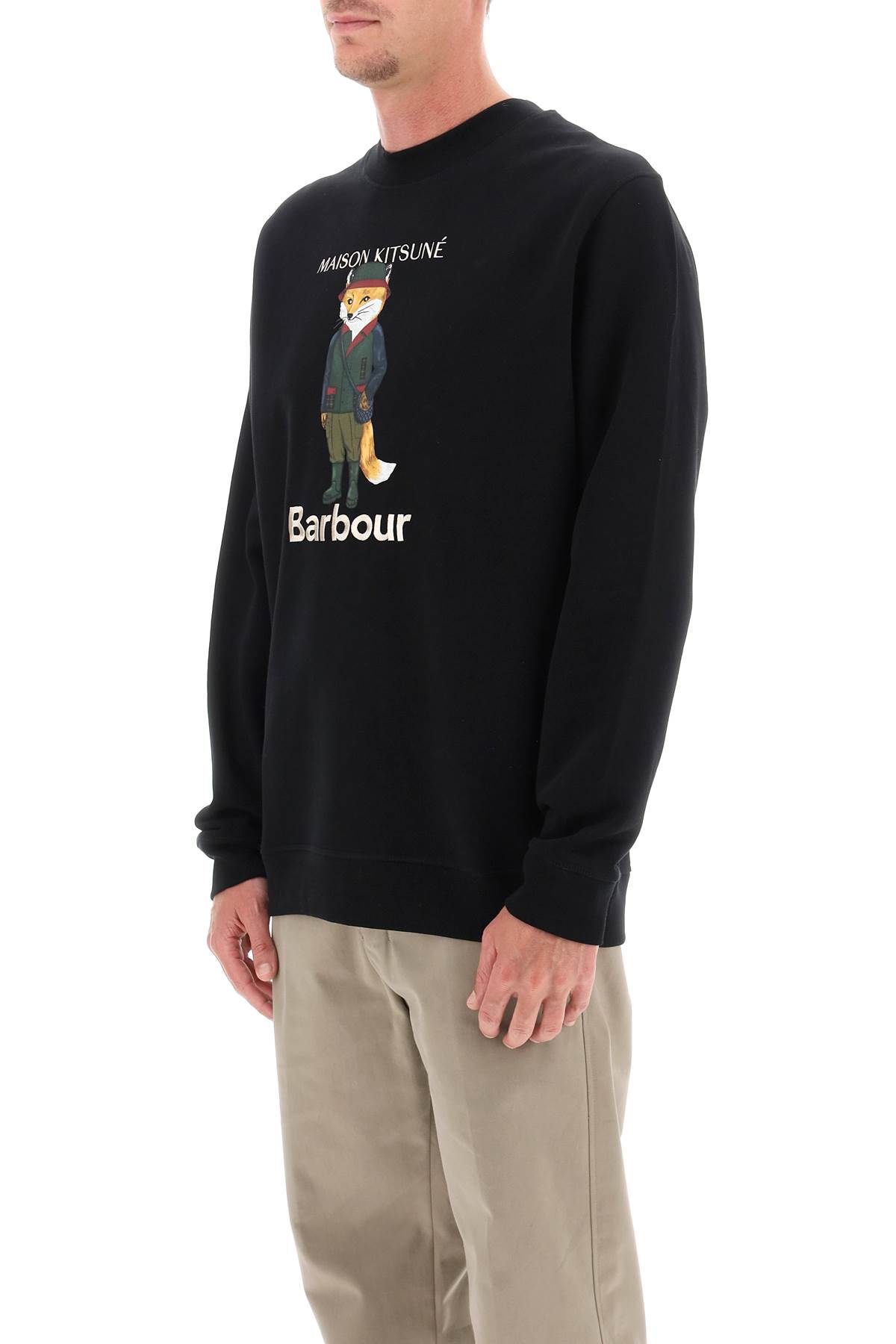 Barbour X Mk Beaufort Fox Cotton Graphic Sweatshirt In Black