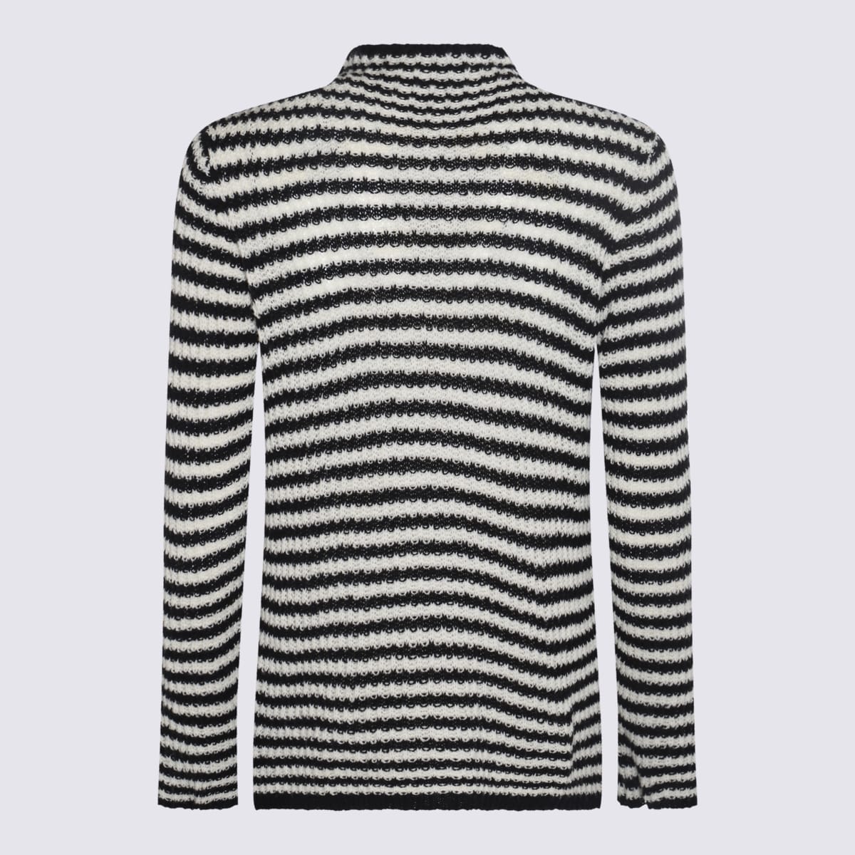 Shop Dries Van Noten White And Black Wool And Cashmere Sweater